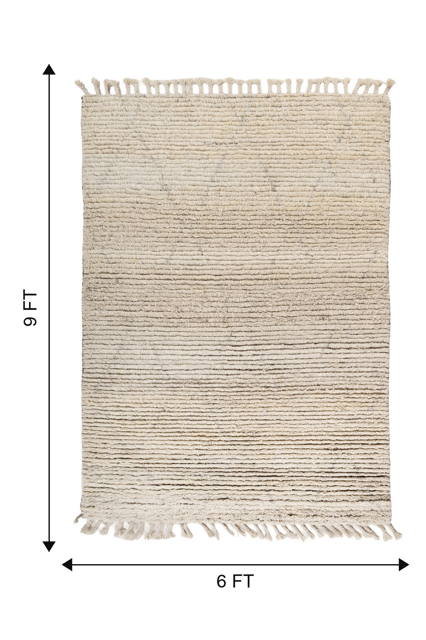 Jaipur Rugs Soft Abstract 6X9 Feet Rug| Natural White & Natural Ivory Hand Knotted Rug Carpet For Living Room