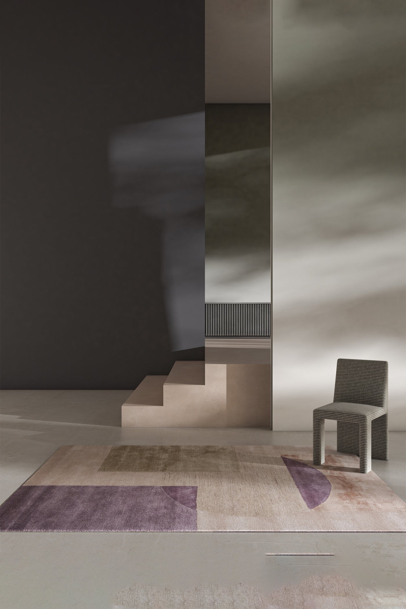 Jaipur Rugs Soft Abstract 5X8 Feet Rug| Pink Tint & Mauve Hand Tufted Rug Carpet For Living Room