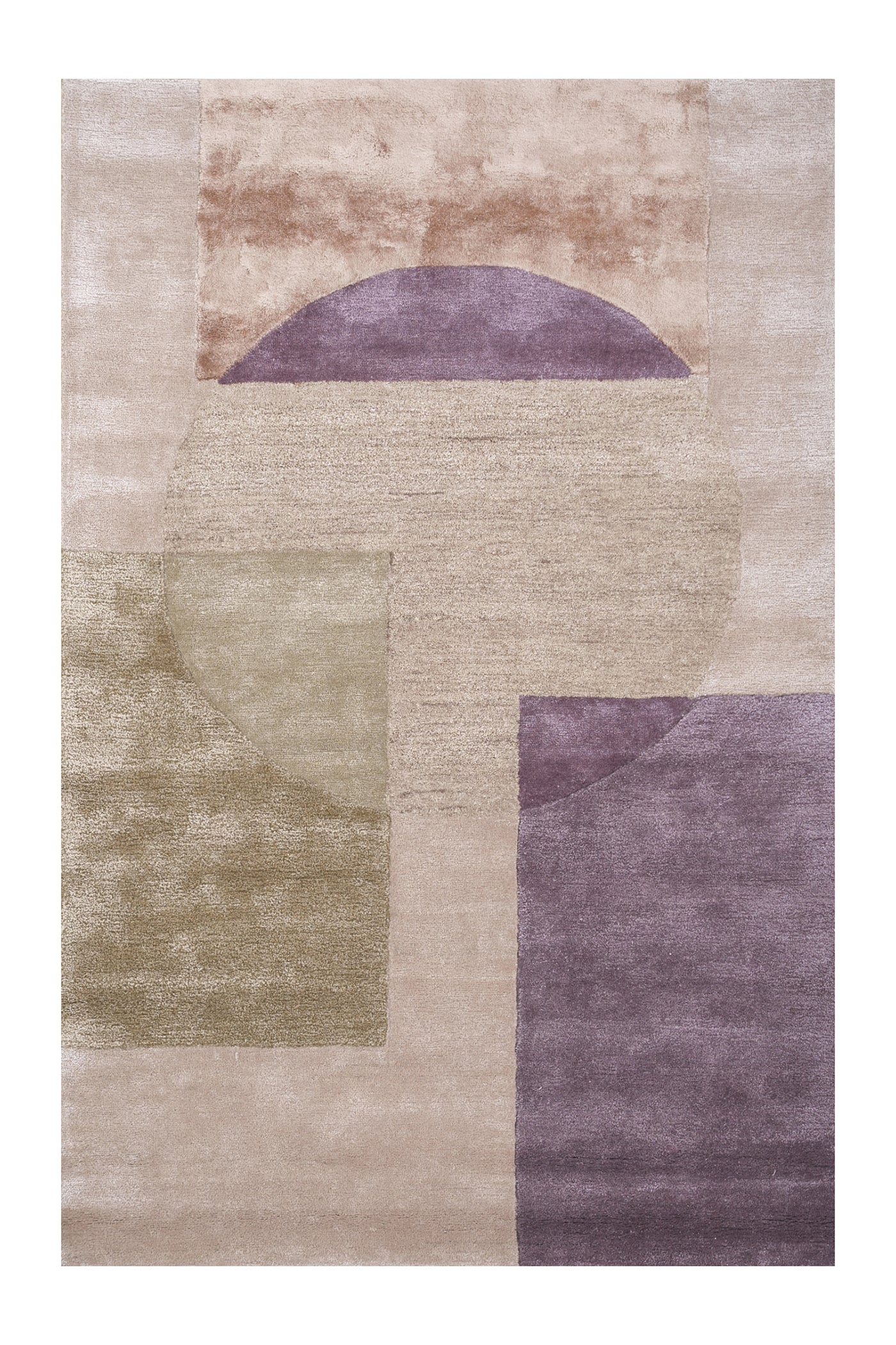 Jaipur Rugs Soft Abstract 5X8 Feet Rug| Pink Tint & Mauve Hand Tufted Rug Carpet For Living Room