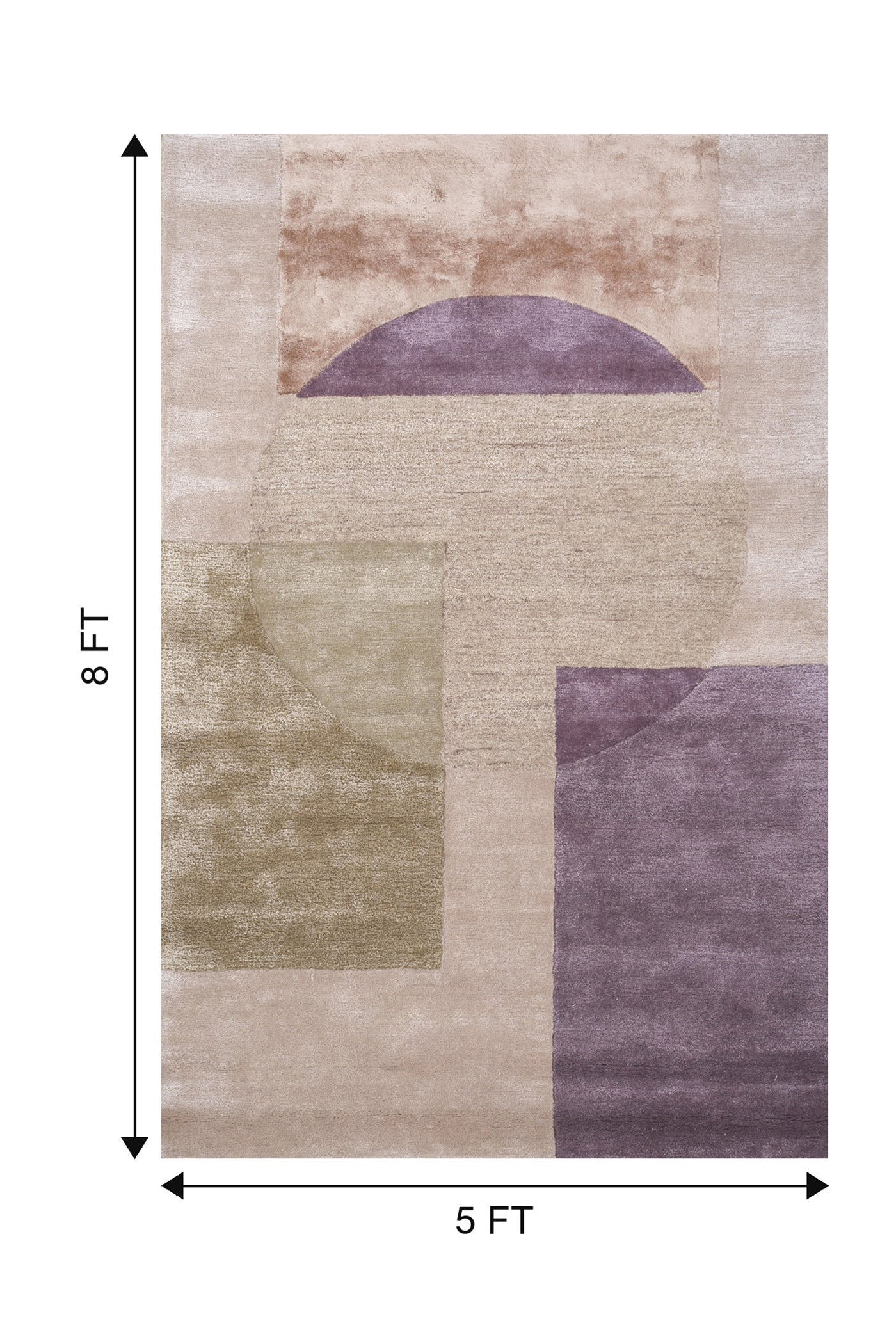 Jaipur Rugs Soft Abstract 5X8 Feet Rug| Pink Tint & Mauve Hand Tufted Rug Carpet For Living Room