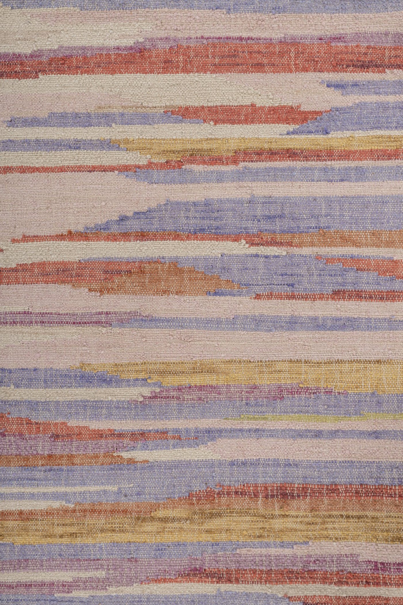 Jaipur Rugs Soft Abstract 9X12 Feet Rug| Linen White & Pink Tint Hand Knotted Dhurrie Carpet For Living Room