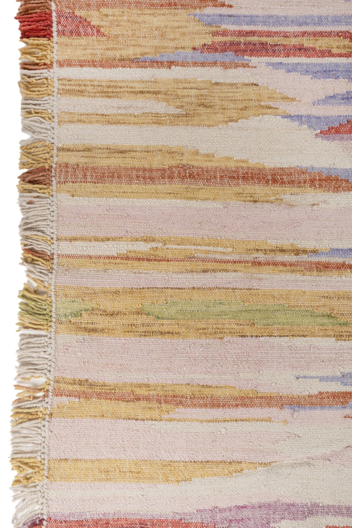 Jaipur Rugs Soft Abstract 9X12 Feet Rug| Linen White & Pink Tint Hand Knotted Dhurrie Carpet For Living Room
