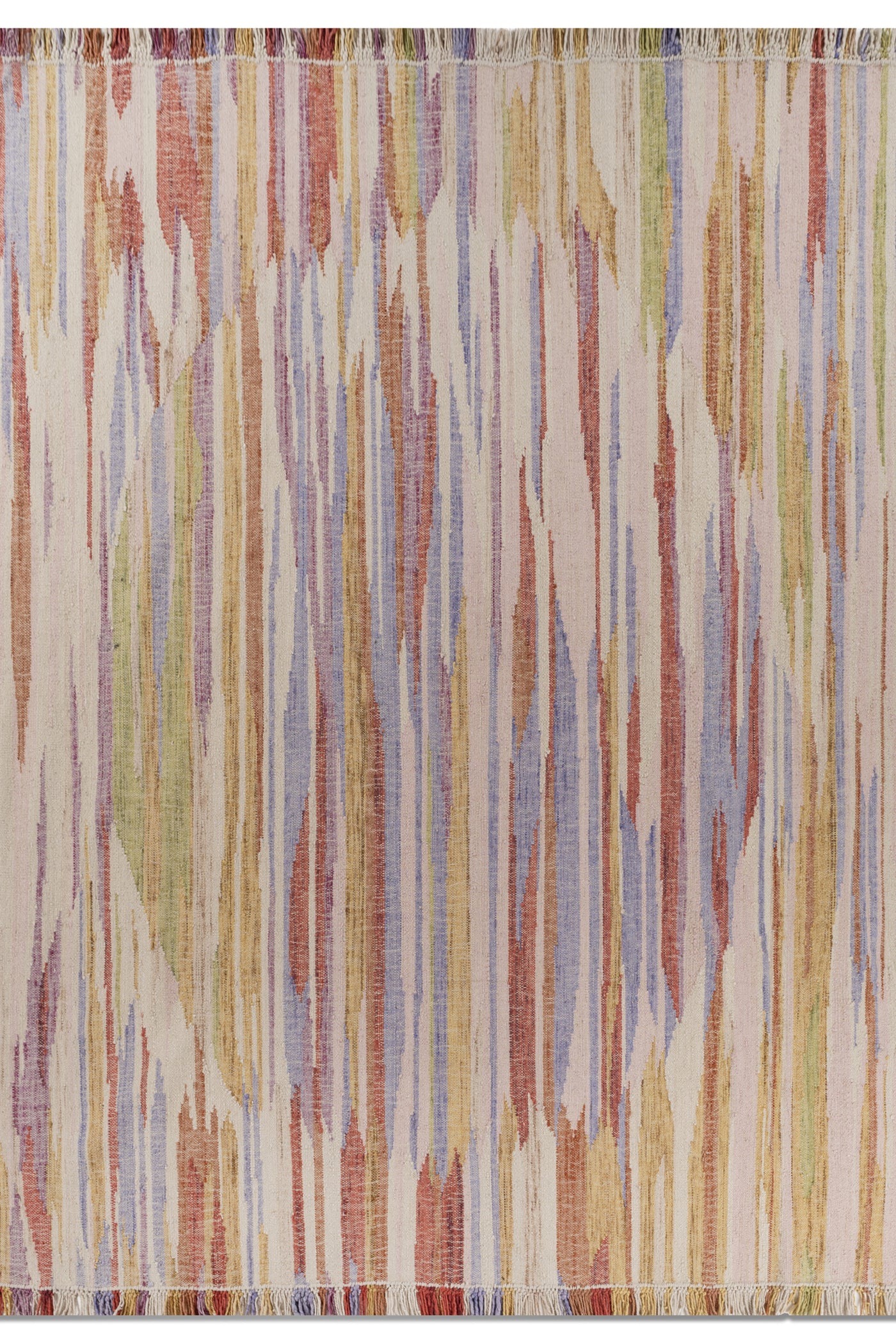 Jaipur Rugs Soft Abstract 9X12 Feet Rug| Linen White & Pink Tint Hand Knotted Dhurrie Carpet For Living Room