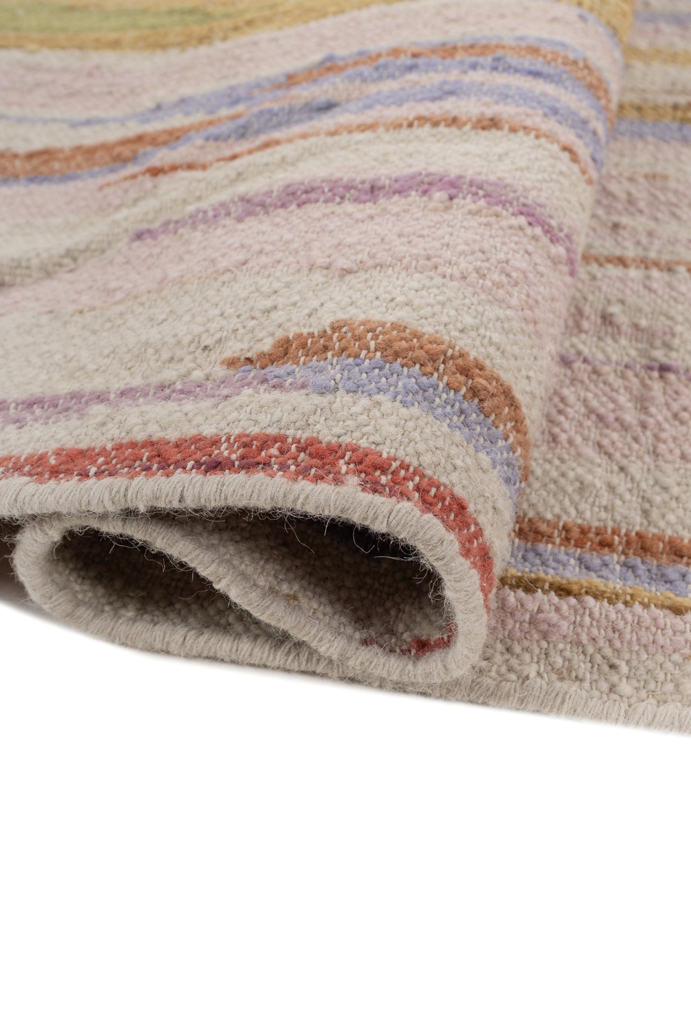Jaipur Rugs Soft Abstract 9X12 Feet Rug| Linen White & Pink Tint Hand Knotted Dhurrie Carpet For Living Room