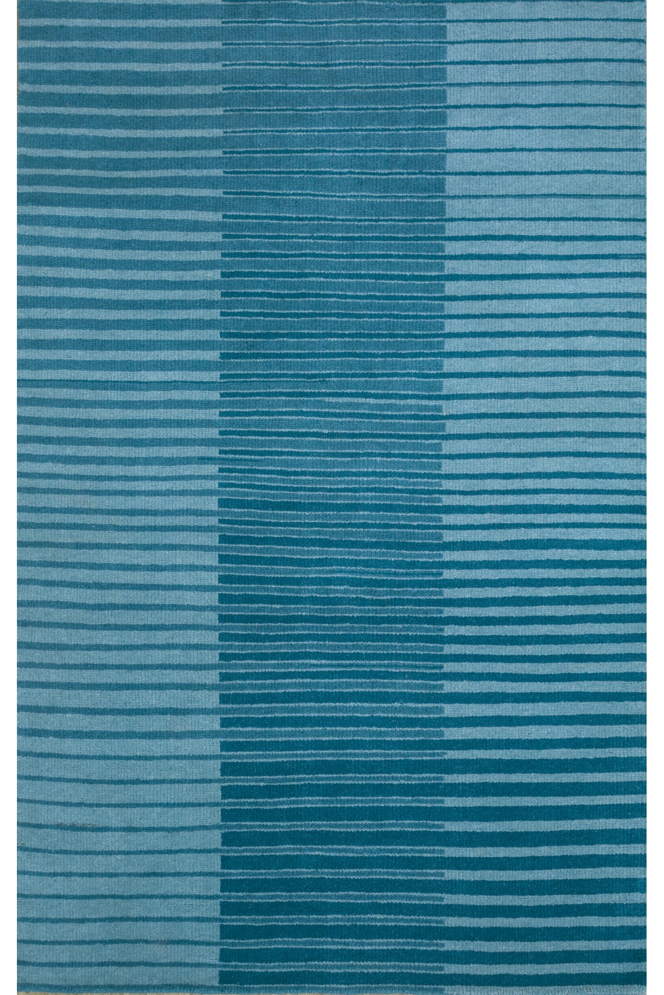 Jaipur Rugs Soft Striped 5X8 Feet Rug| Fresh Turquoise & Lake Blue Hand Knotted Rug Carpet For Living Room