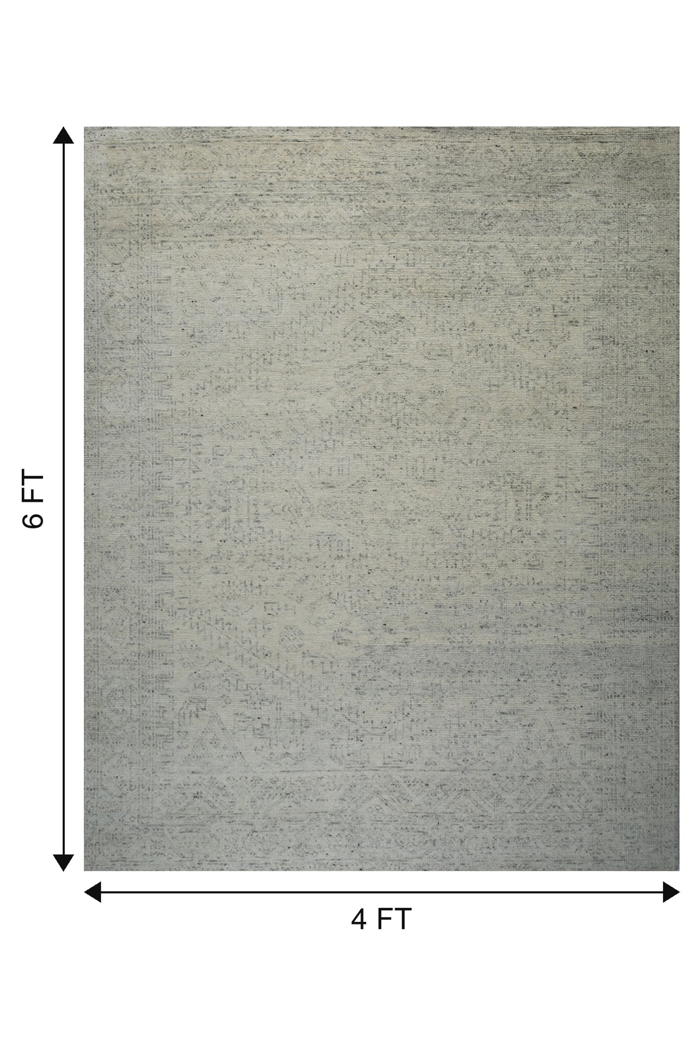 Jaipur Rugs Soft Textured 4X6 Feet Rug| Marble & Natural White Hand Knotted Rug Carpet For Living Room