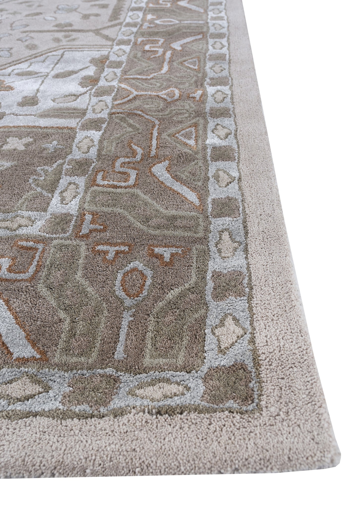 Jaipur Rugs Soft Medallion 6X9 Feet Rug| Beige & Swiss Coffee Hand Tufted Rug Carpet For Living Room