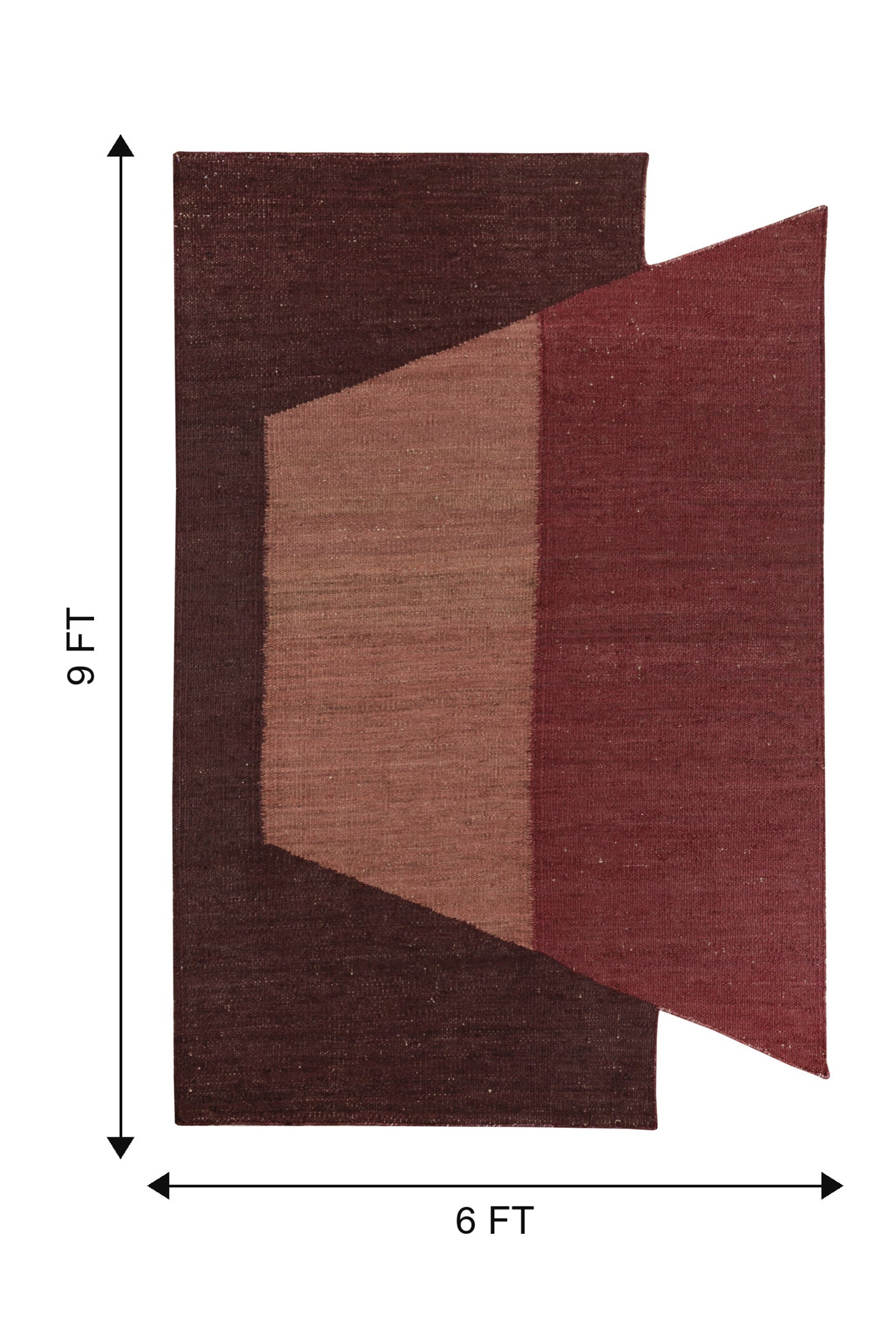 Jaipur Rugs Soft Abstract 6X9 Feet Rug| Tibetan Red & American Beauty Hand Knotted Dhurrie Carpet For Living Room