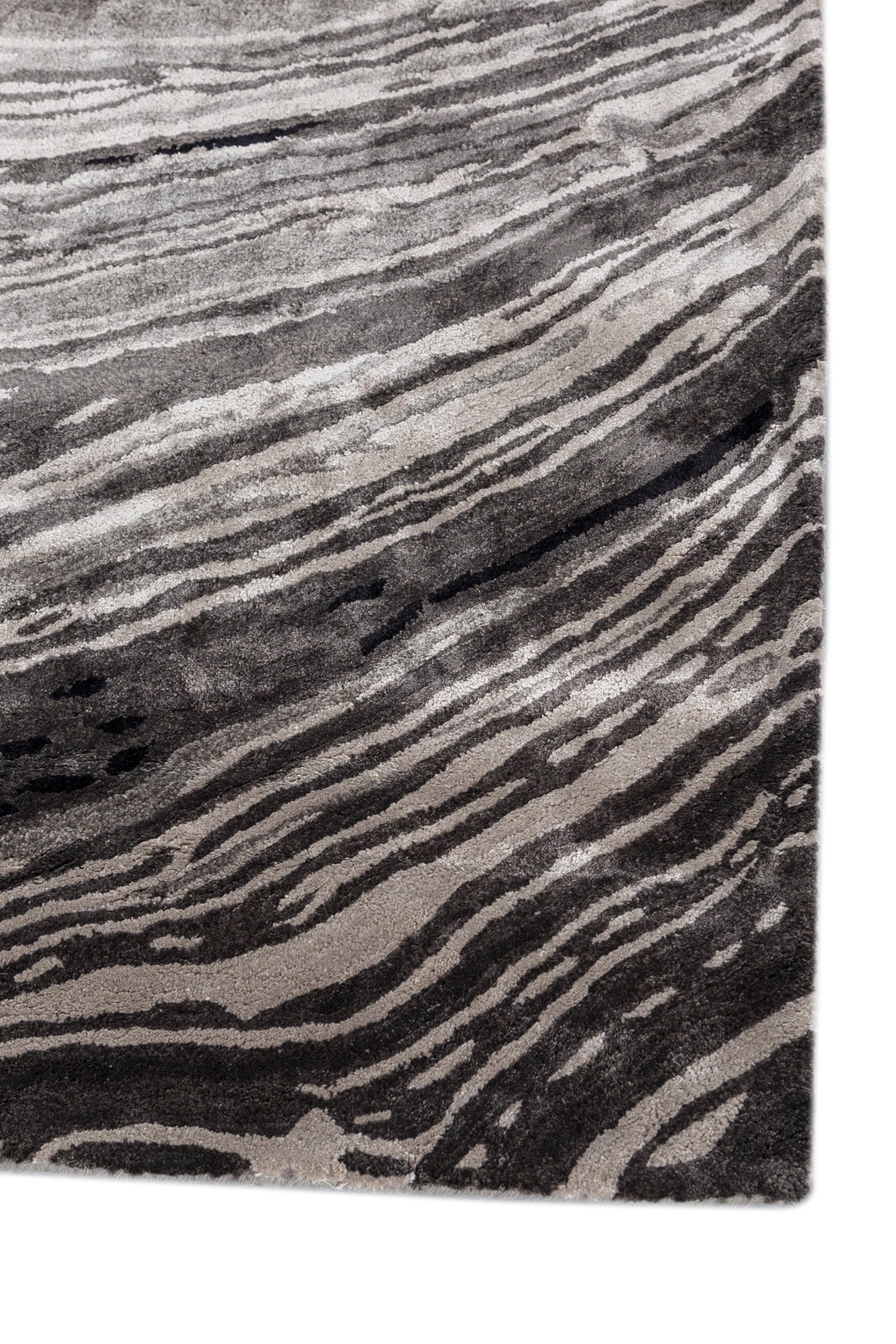 Jaipur Rugs Soft Marble 4X6 Feet Rug| Medium Gray & Liquorice Hand Tufted Rug Carpet For Living Room