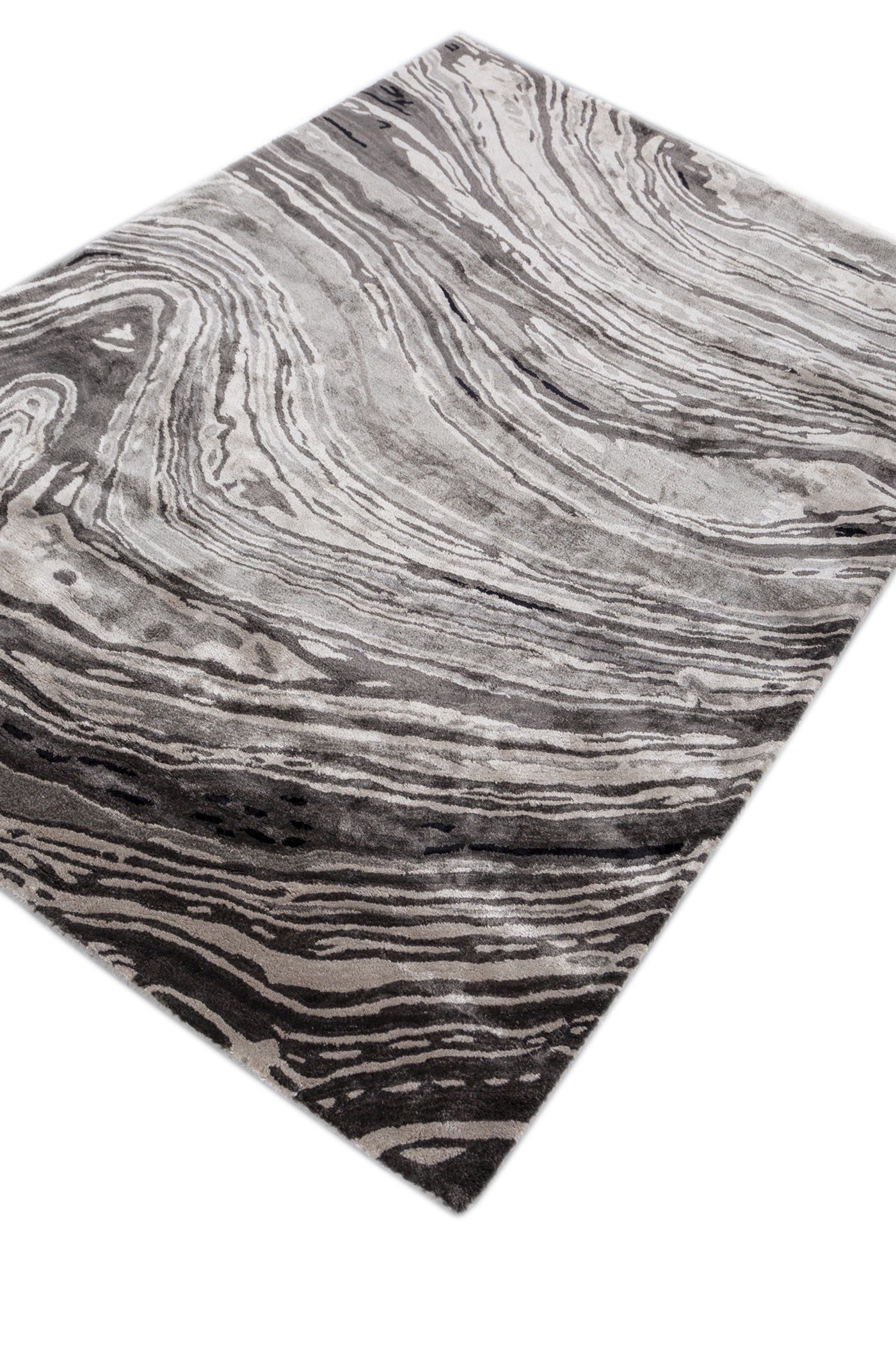 Jaipur Rugs Soft Marble 4X6 Feet Rug| Medium Gray & Liquorice Hand Tufted Rug Carpet For Living Room