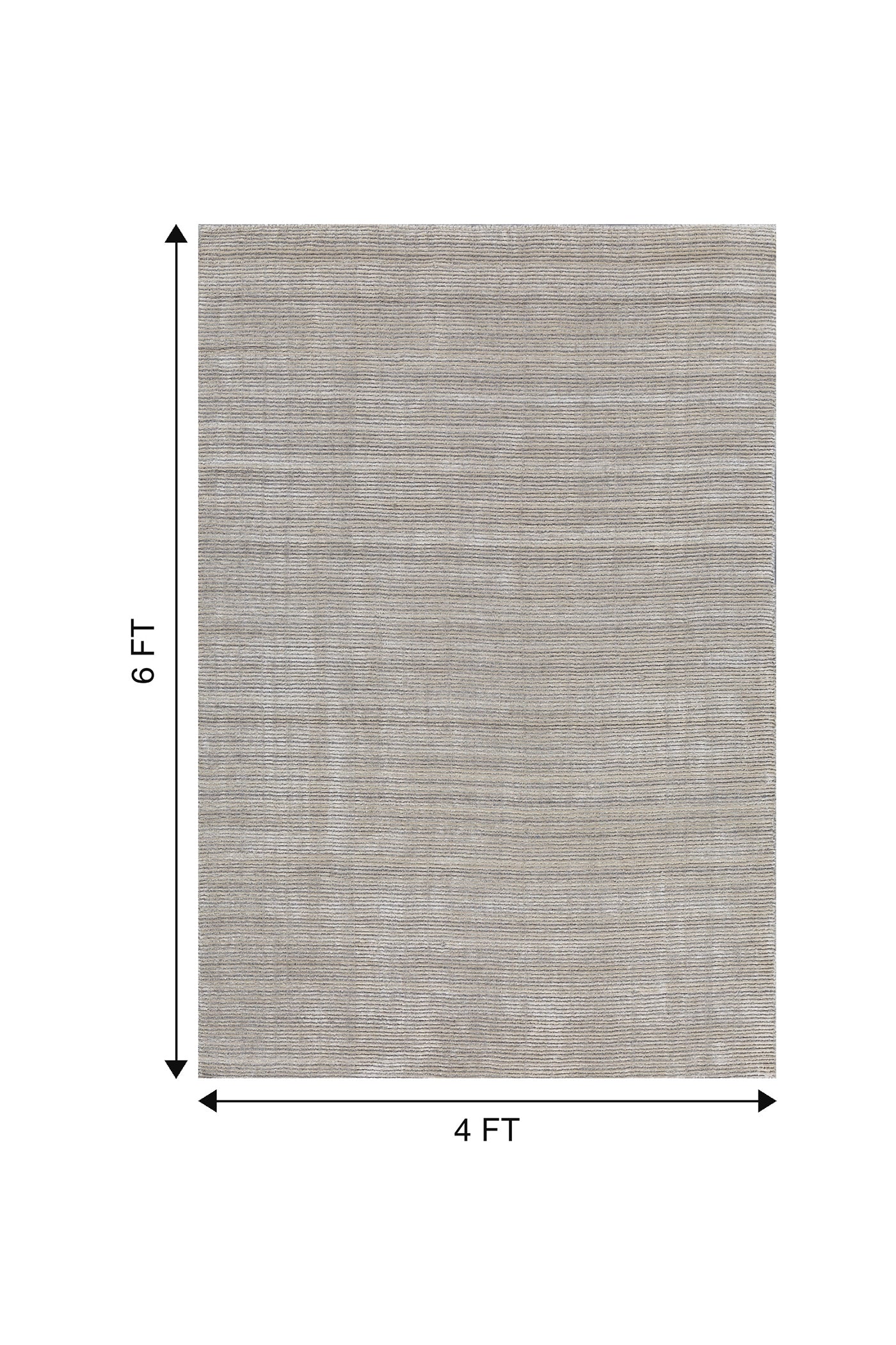 Jaipur Rugs Soft Basket Weave Striped 4X6 Feet Rug| White & Natural White Handloom Rug Carpet For Living Room