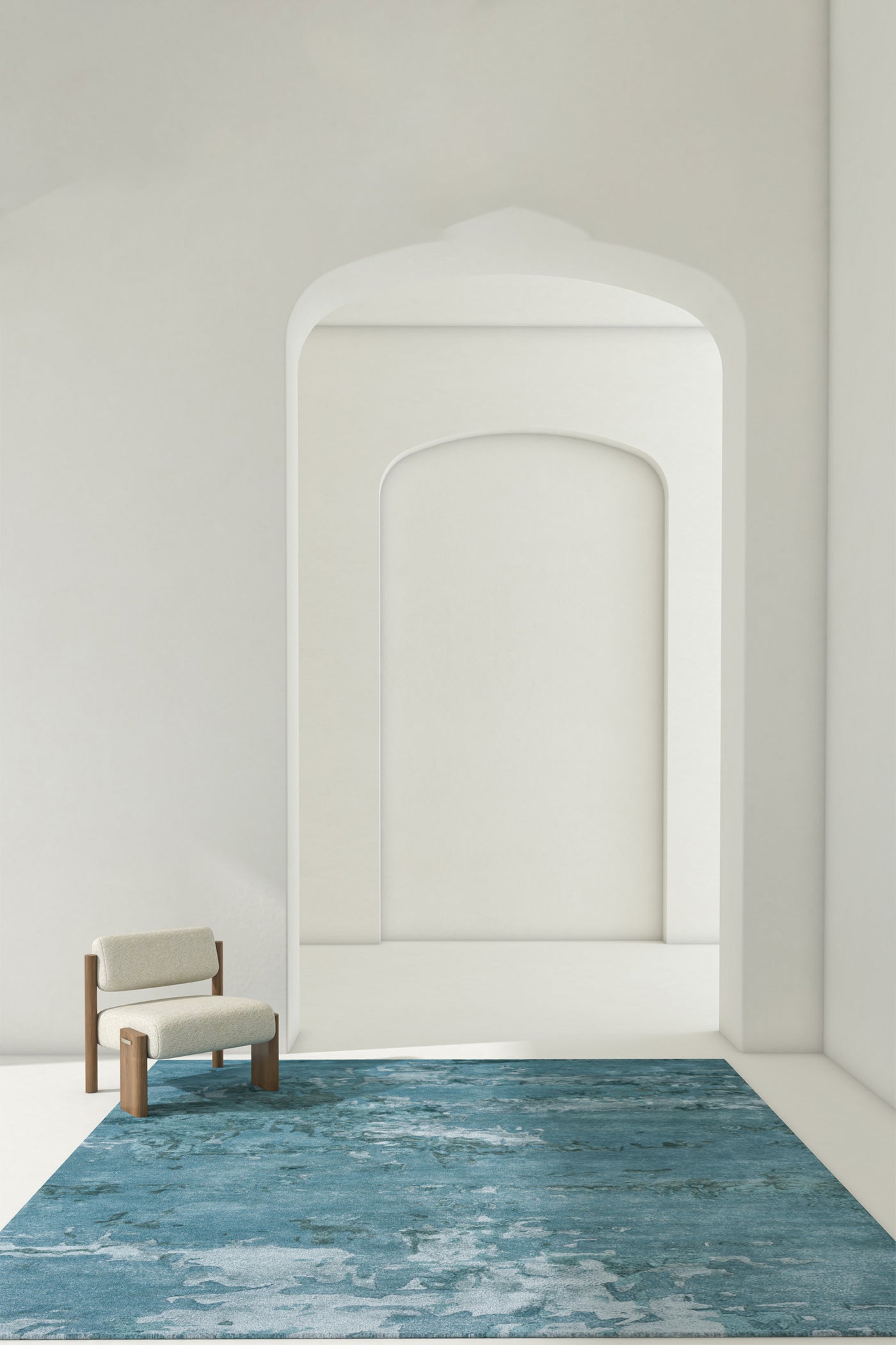 Jaipur Rugs Soft Abstract 5X8 Feet Rug| Capri & Peacock Blue Hand Tufted Rug Carpet For Living Room
