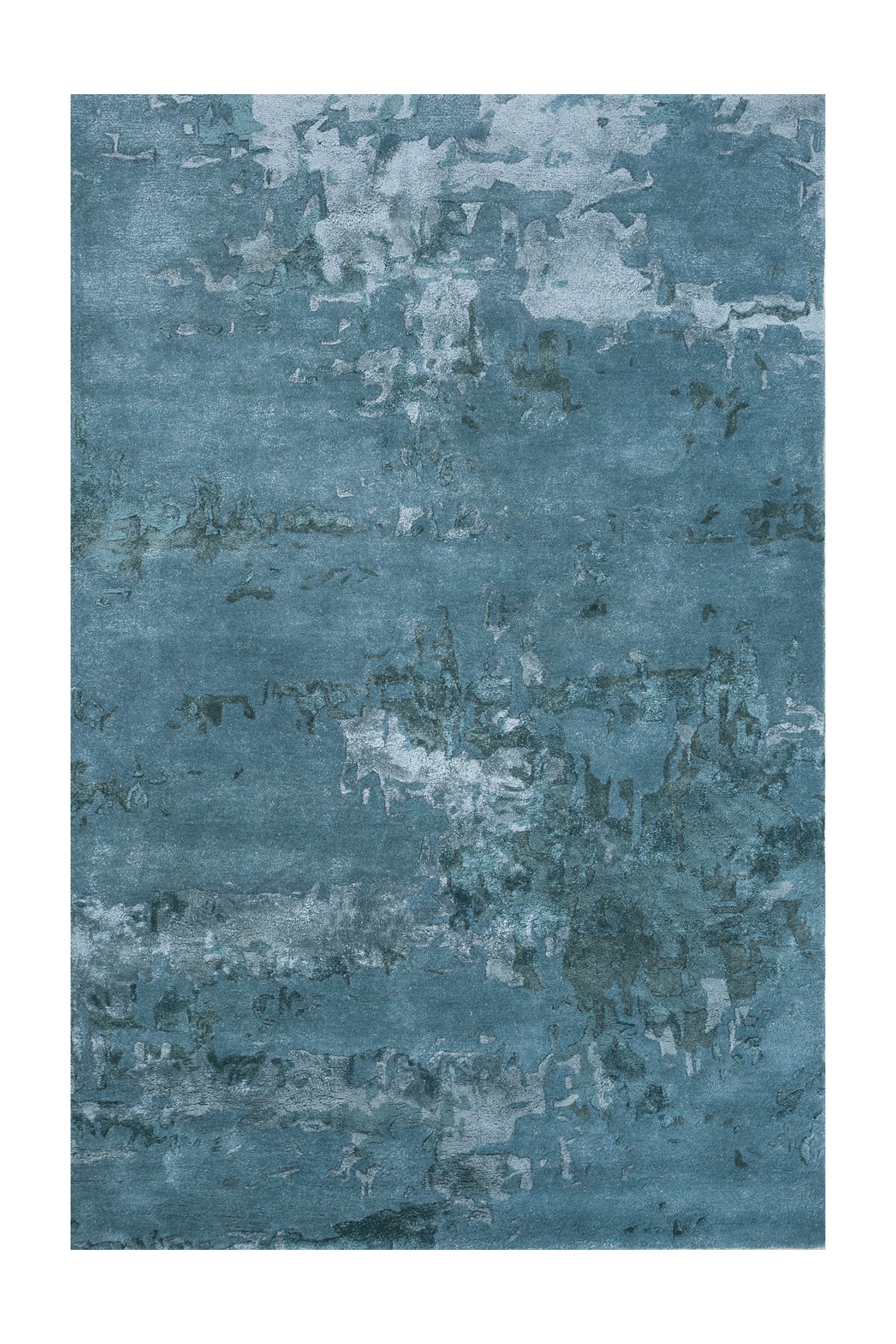 Jaipur Rugs Soft Abstract 5X8 Feet Rug| Capri & Peacock Blue Hand Tufted Rug Carpet For Living Room