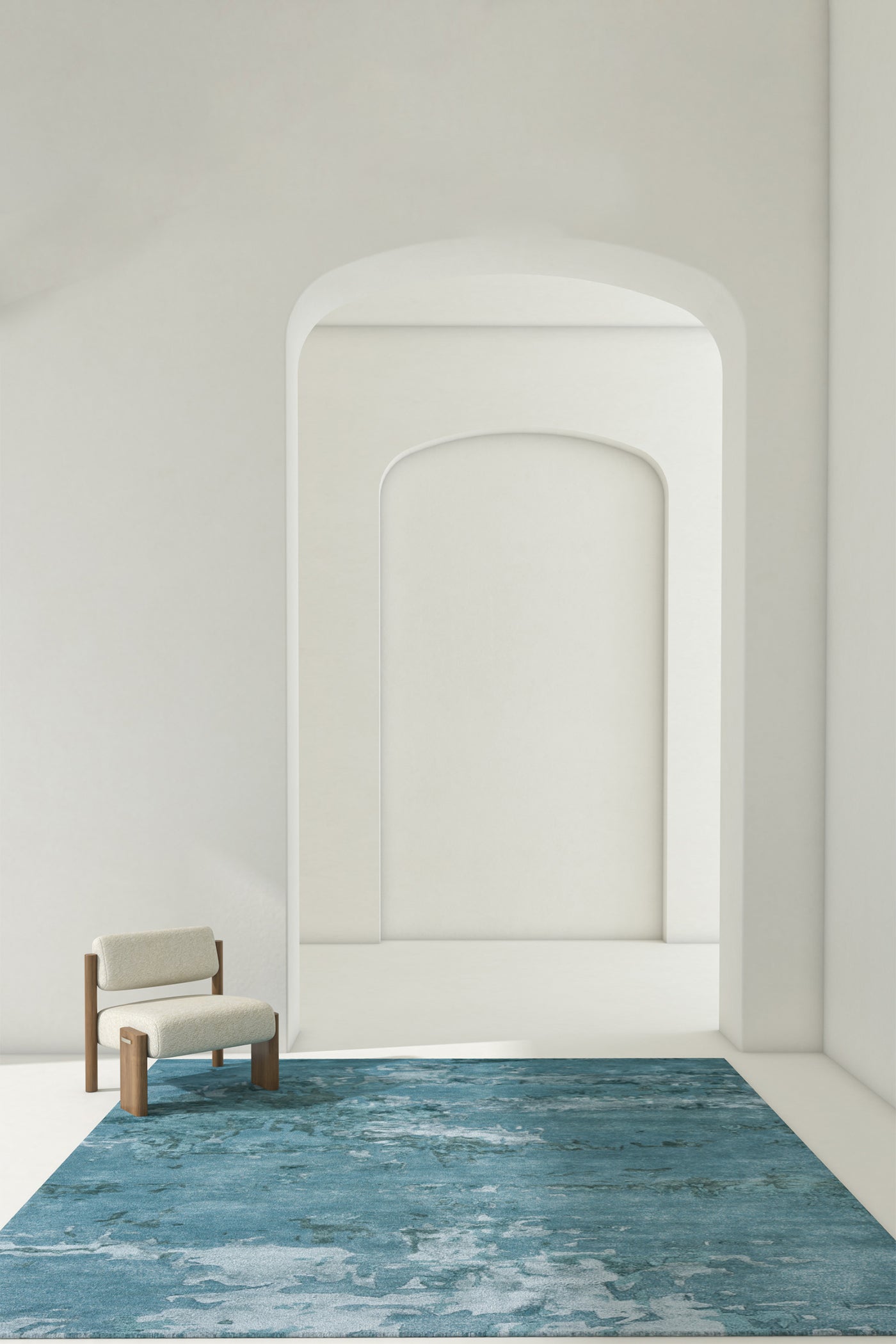 Jaipur Rugs Soft Abstract 6X9 Feet Rug| Capri & Peacock Blue Hand Tufted Rug Carpet For Living Room