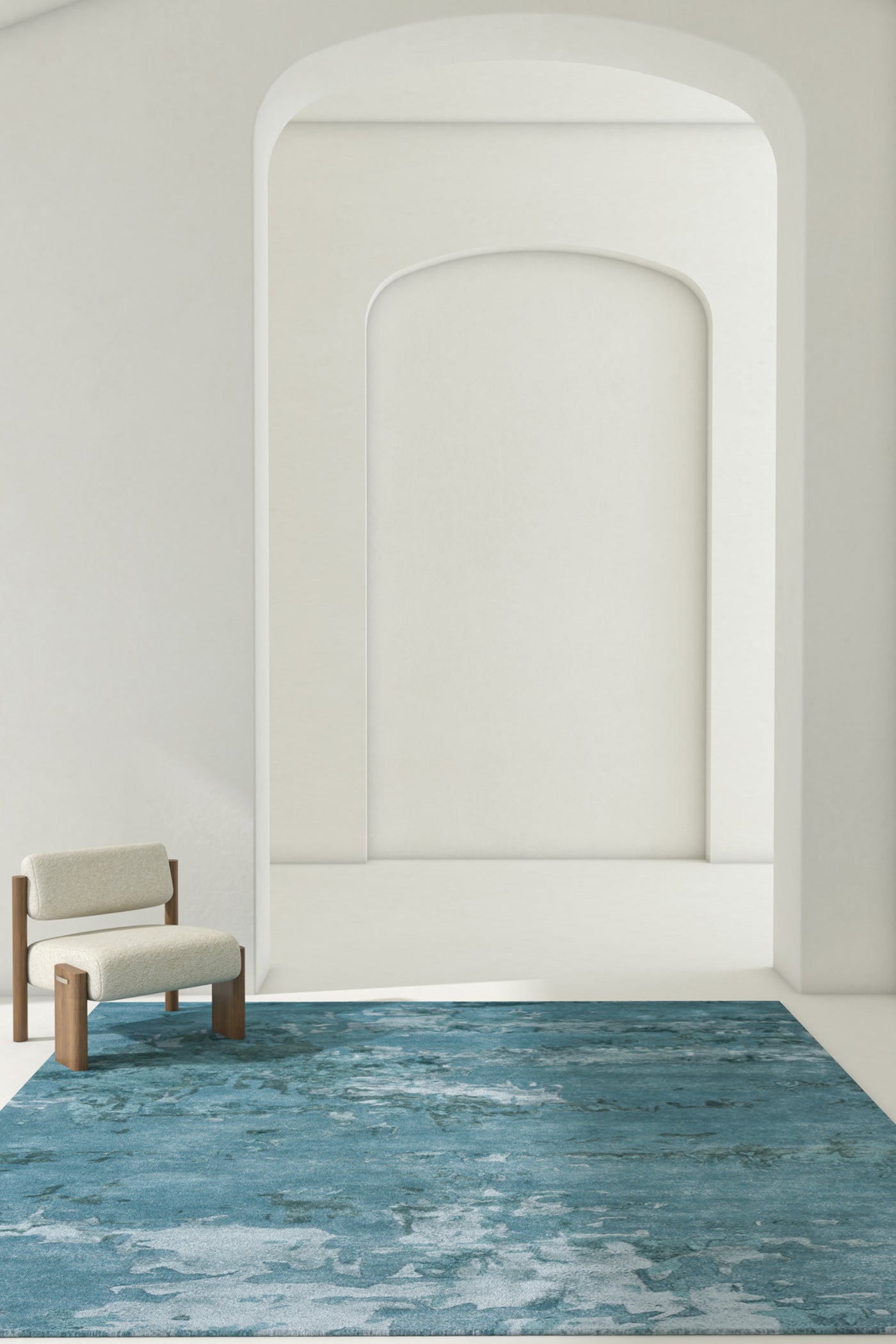 Jaipur Rugs Soft Abstract 6X9 Feet Rug| Capri & Peacock Blue Hand Tufted Rug Carpet For Living Room