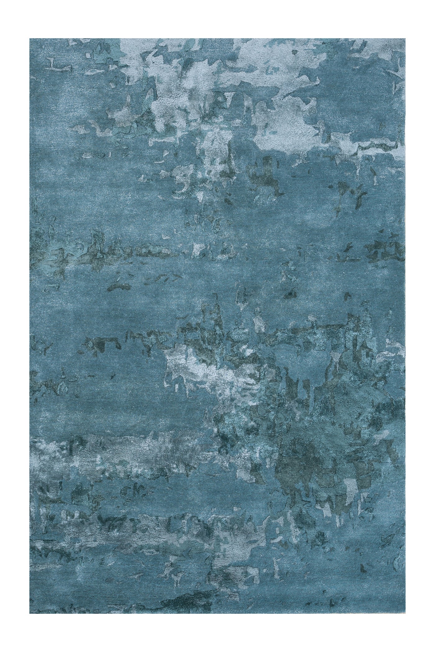 Jaipur Rugs Soft Abstract 6X9 Feet Rug| Capri & Peacock Blue Hand Tufted Rug Carpet For Living Room