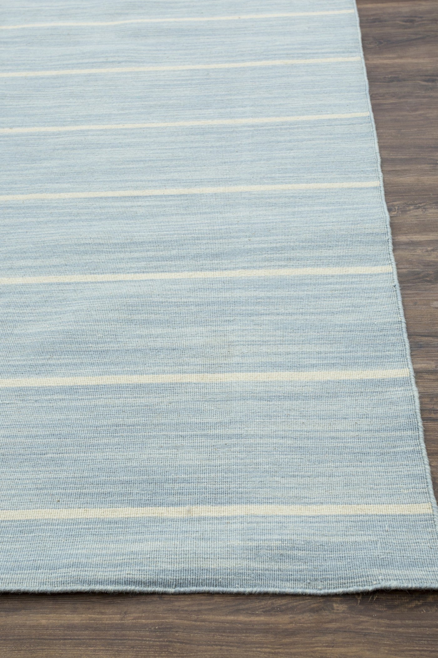 Jaipur Rugs Soft Striped 6X9 Feet Rug| Porcelain Blue & White Ice Hand Knotted Dhurrie Carpet For Living Room