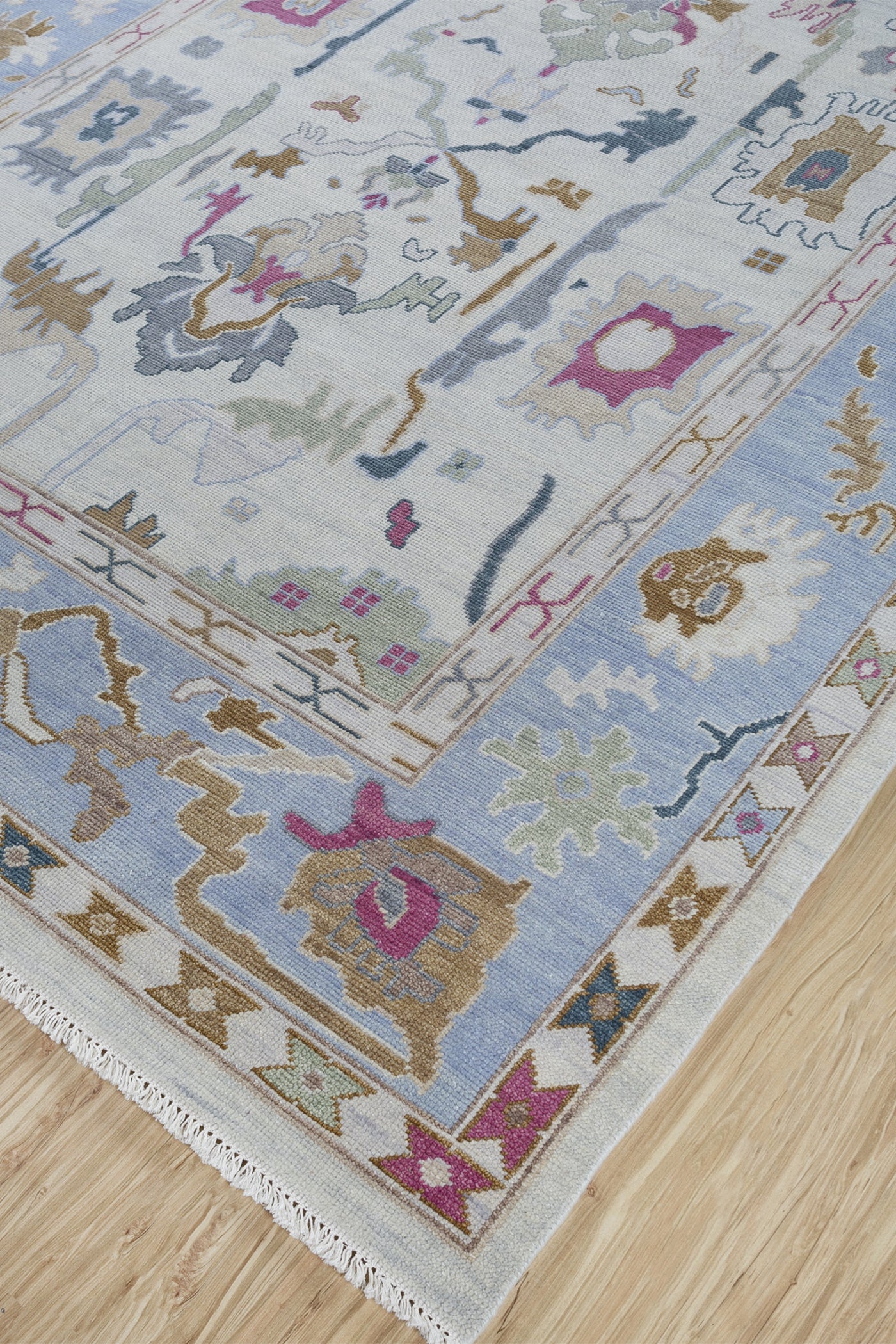 Jaipur Rugs Soft Geomatric Trellis 5X8 Feet Rug| Aruba Blue & White Hand Knotted Dhurrie Carpet For Living Room