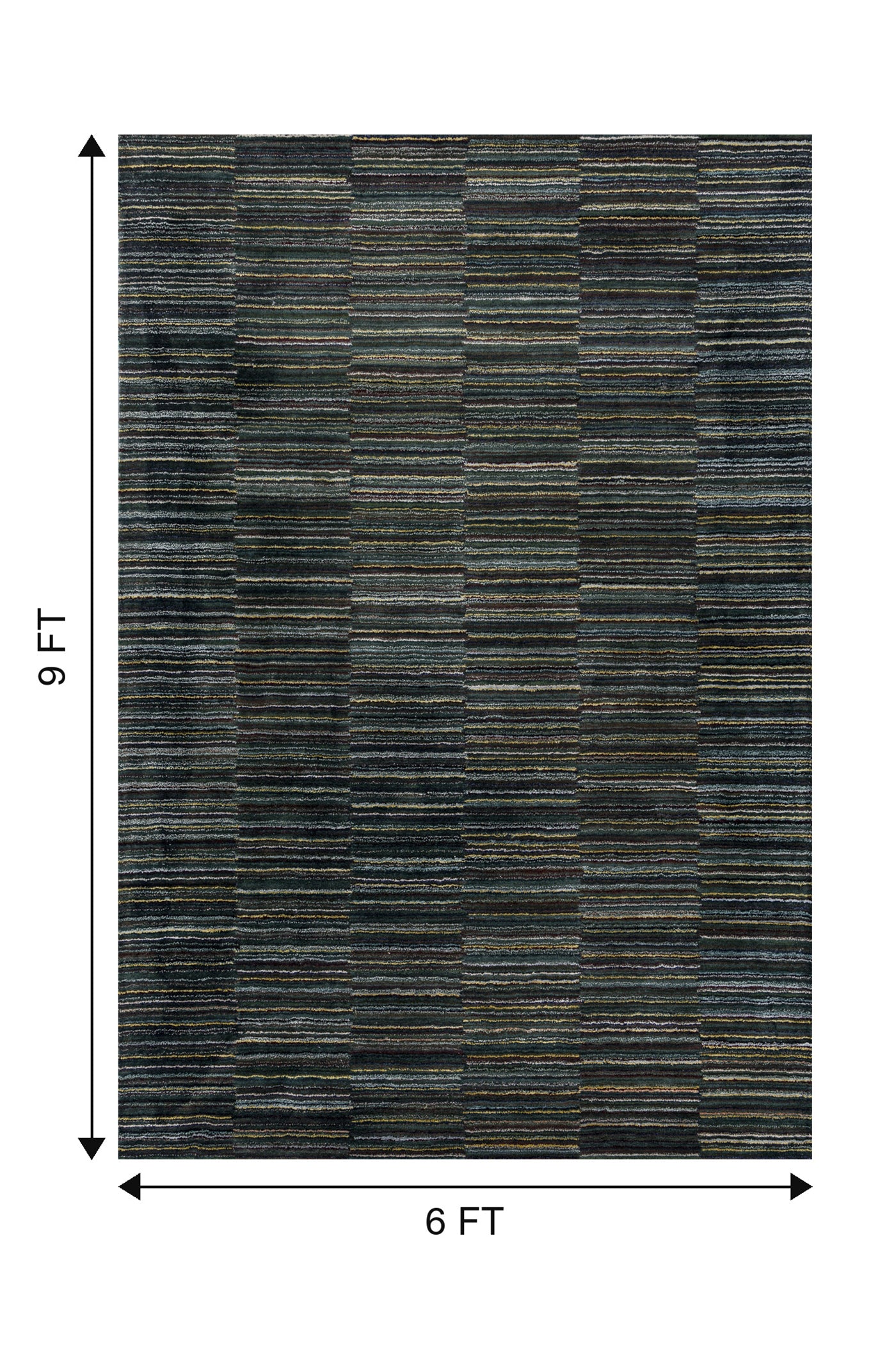 Jaipur Rugs Soft Textured 6X9 Feet Rug| Teal Blue Hand Tufted Rug Carpet For Living Room