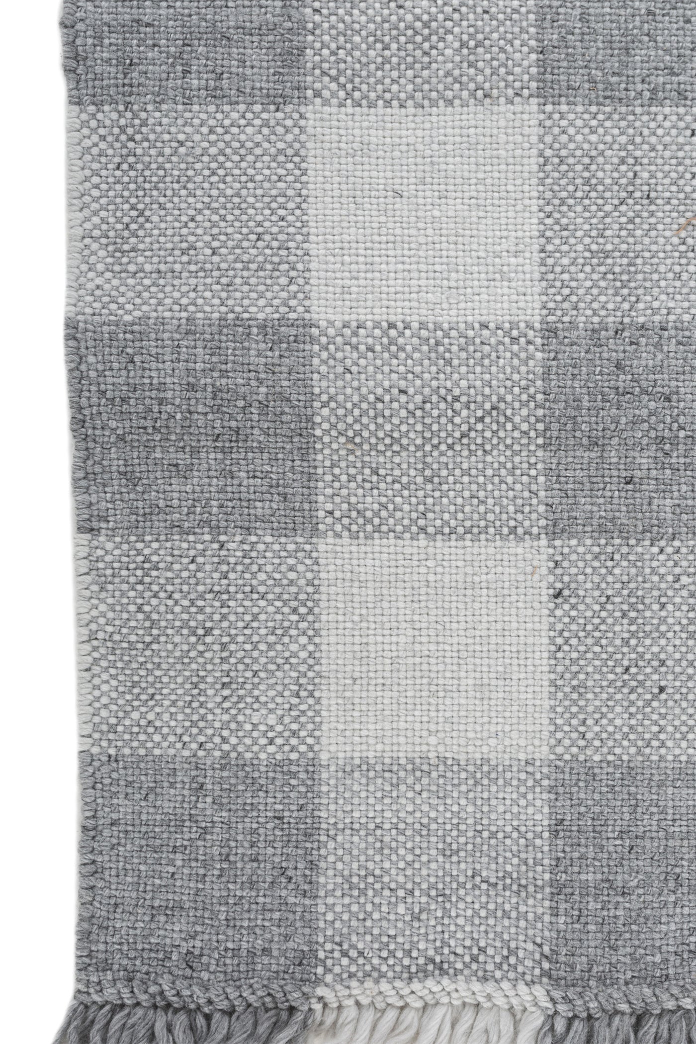 Jaipur Rugs Soft Checkered 8X10 Feet Rug| Smoke Blue & White Hand Knotted Dhurrie Carpet For Living Room