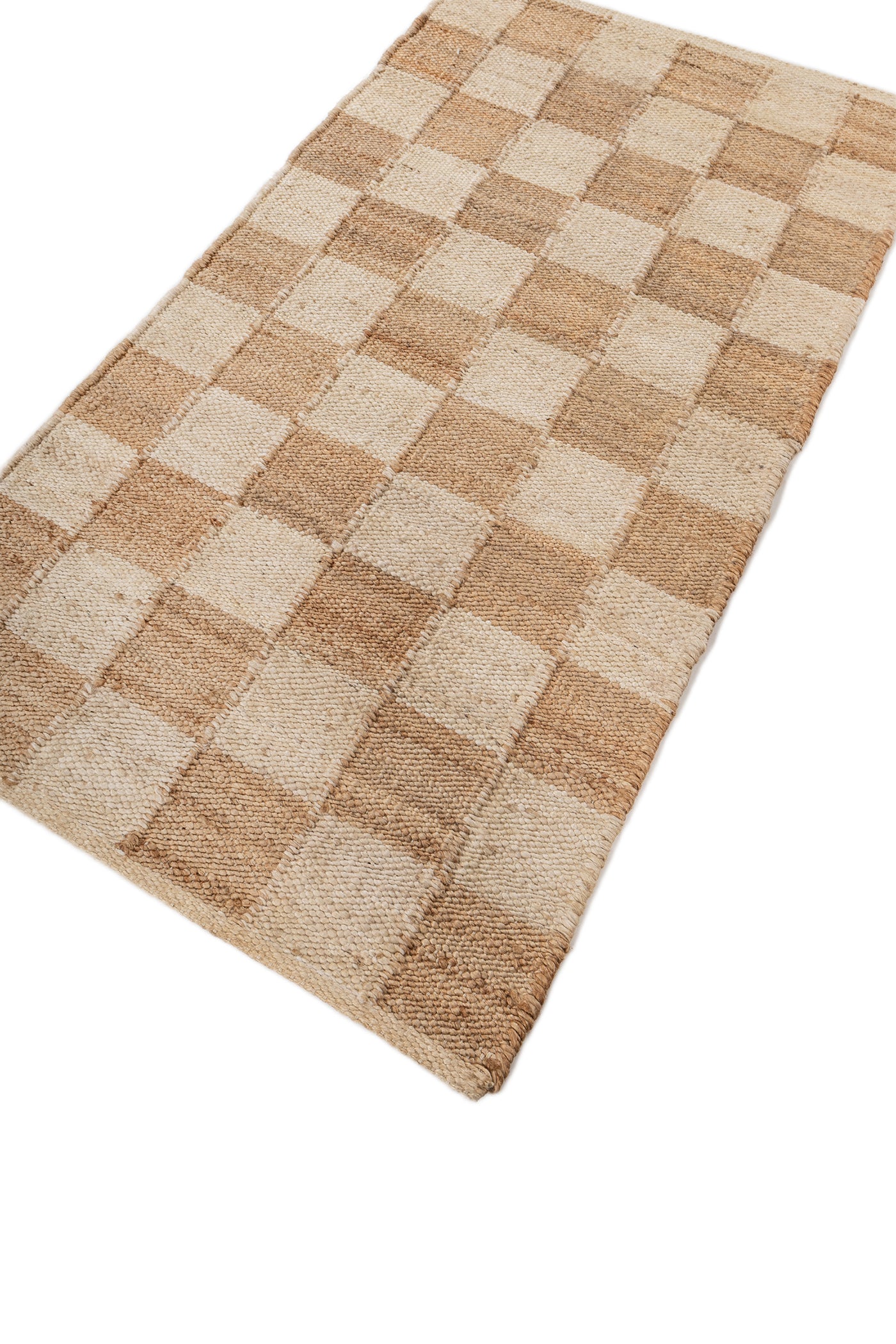 Jaipur Rugs Soft Damier Chess 5X8 Feet Rug| Eucalyptus & Natural Hand Knotted Dhurrie Carpet For Living Room
