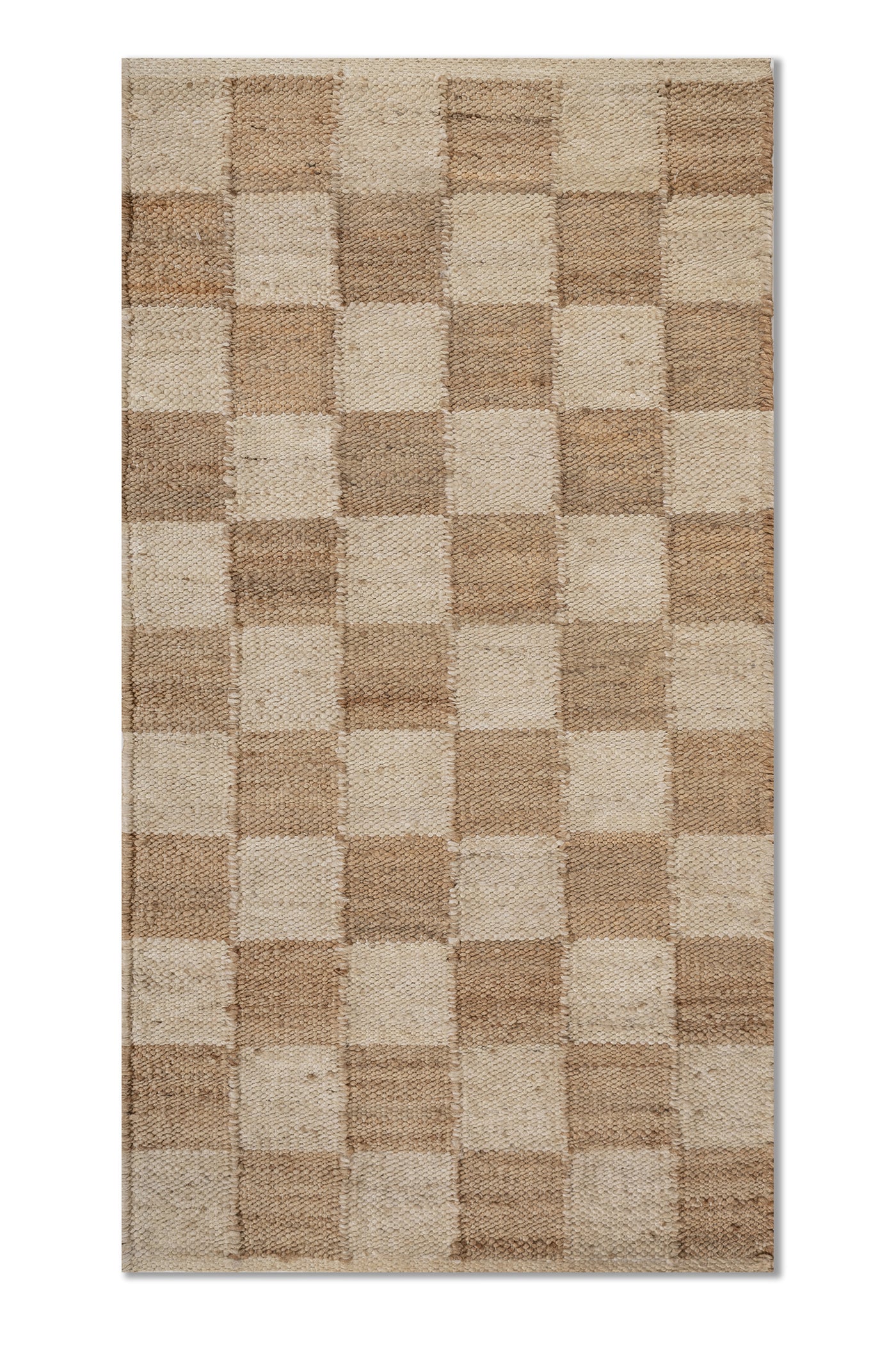 Jaipur Rugs Soft Damier Chess 5X8 Feet Rug| Eucalyptus & Natural Hand Knotted Dhurrie Carpet For Living Room