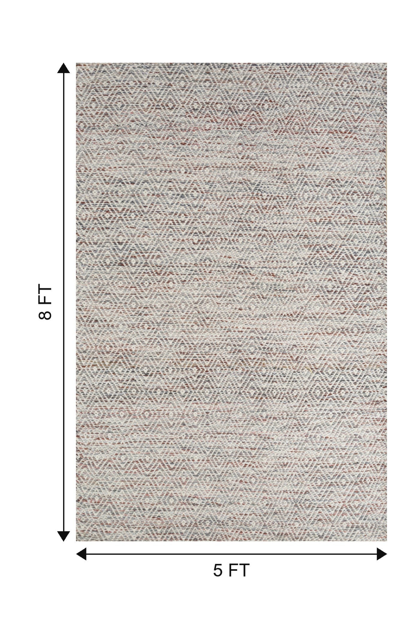 Jaipur Rugs Soft Diamond 5X8 Feet Rug| Mineral & Snow White Hand Knotted Dhurrie Carpet For Living Room