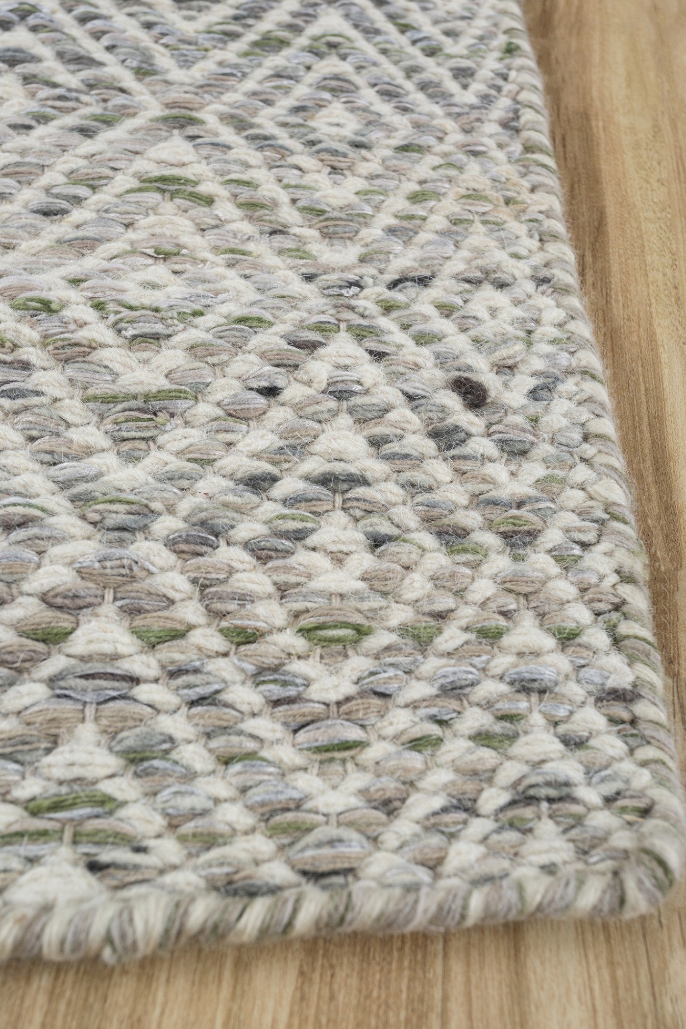 Jaipur Rugs Soft Diamond 6X9 Feet Rug| Quarry & White Hand Knotted Dhurrie Carpet For Living Room