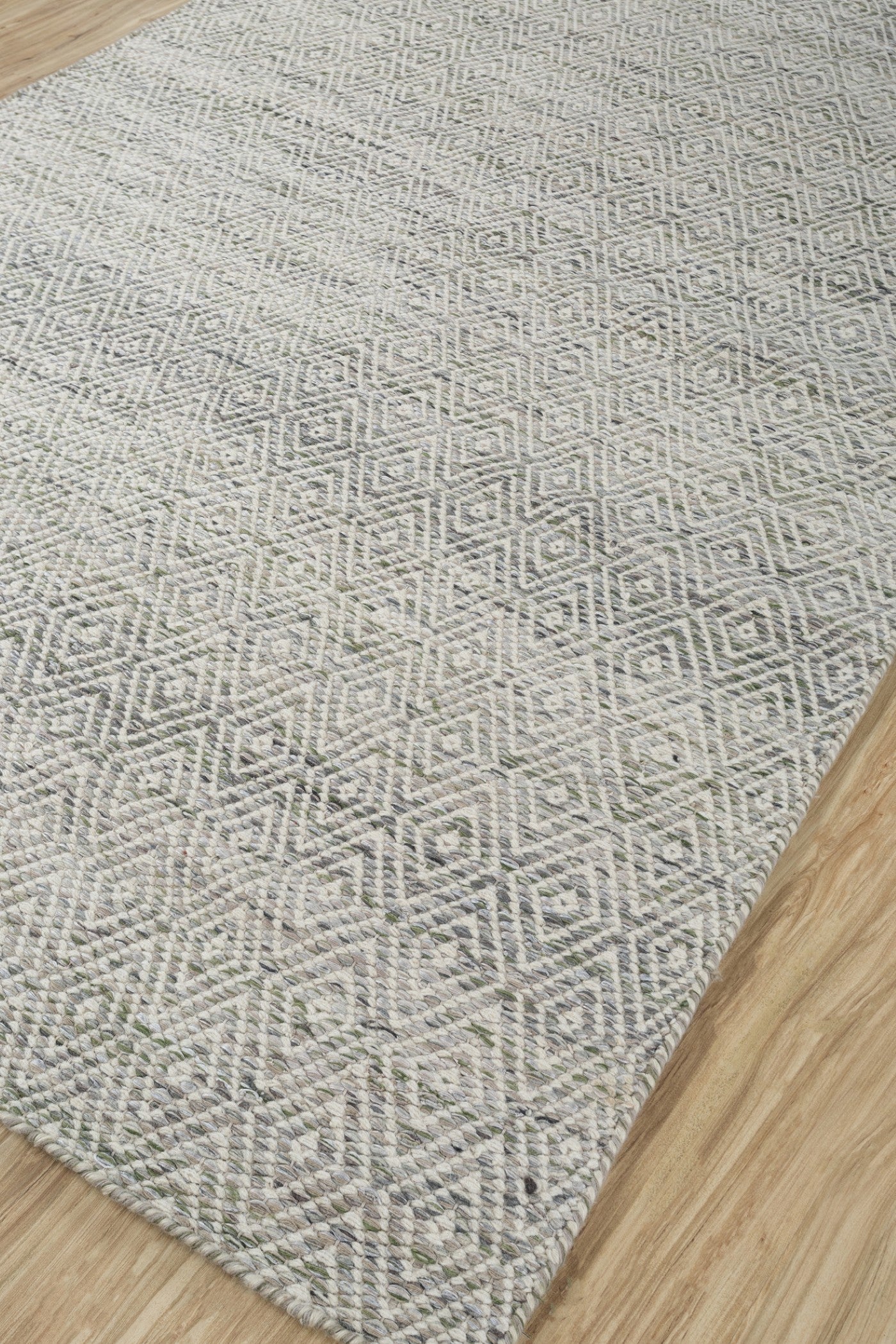 Jaipur Rugs Soft Diamond 6X9 Feet Rug| Quarry & White Hand Knotted Dhurrie Carpet For Living Room