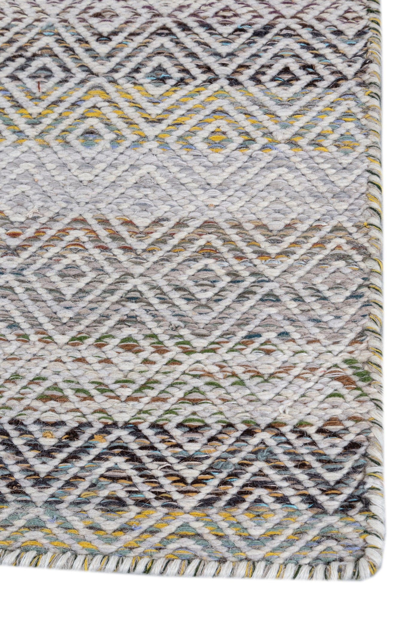 Jaipur Rugs Soft Diamond 6X9 Feet Rug| BlueBell & Undyed White Hand Knotted Dhurrie Carpet For Living Room