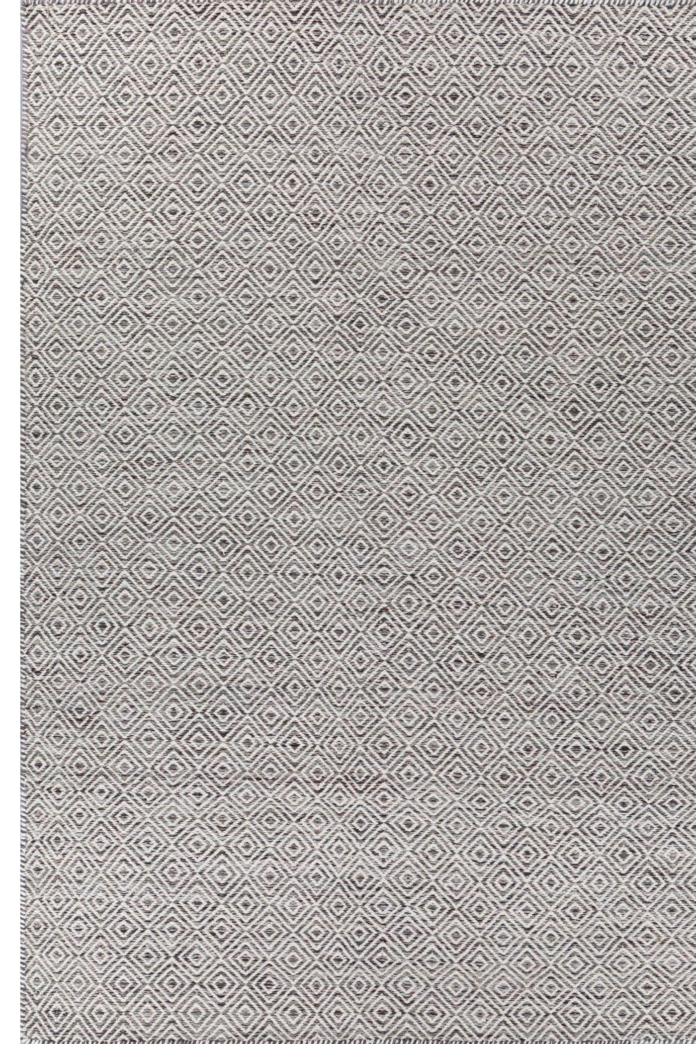 Jaipur Rugs Soft Diamond 6X9 Feet Rug| Stone Gray & Undyed White Hand Knotted Dhurrie Carpet For Living Room