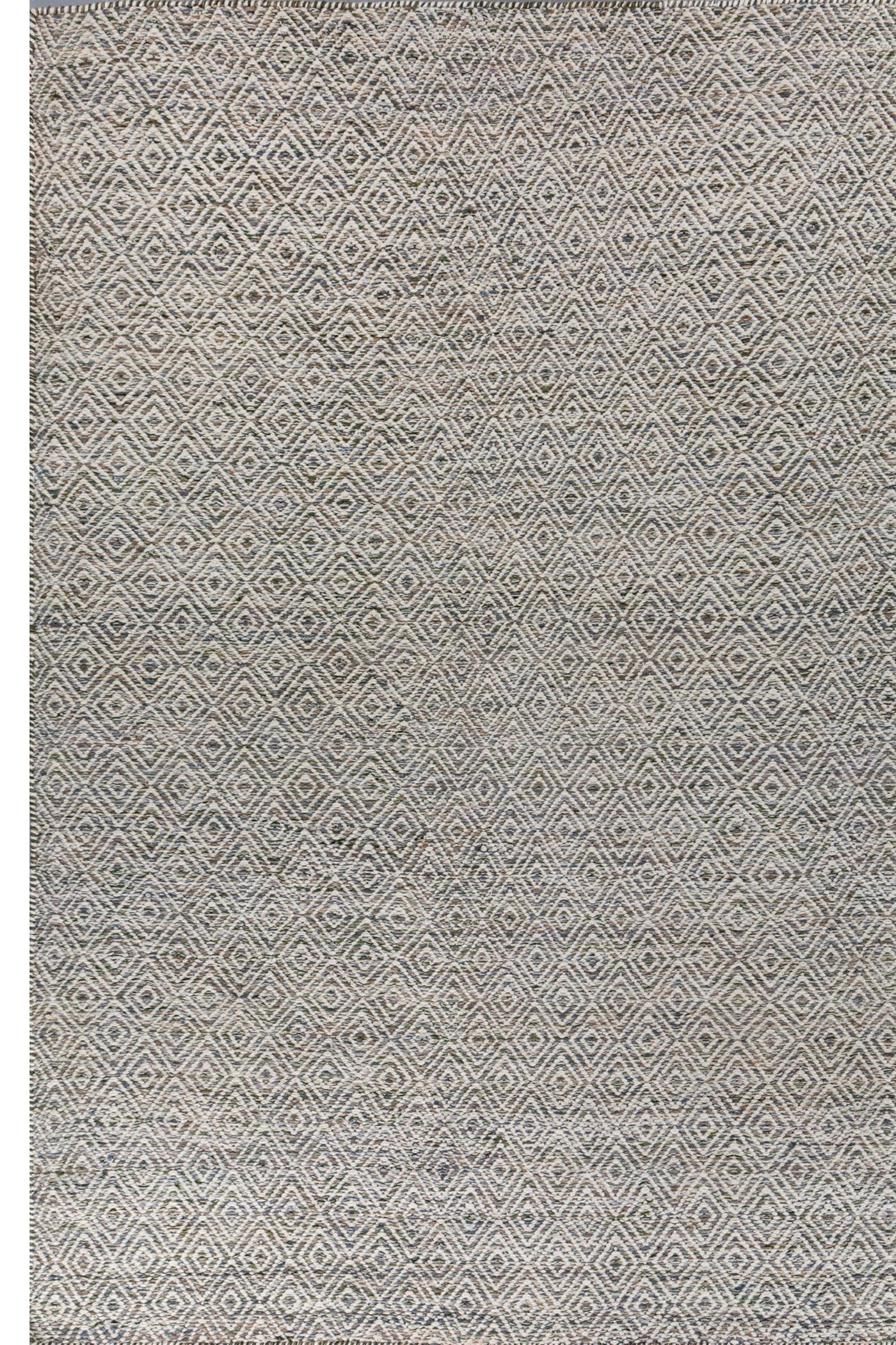 Jaipur Rugs Soft Diamond 6X9 Feet Rug| Deep Green & Undyed White Hand Knotted Dhurrie Carpet For Living Room