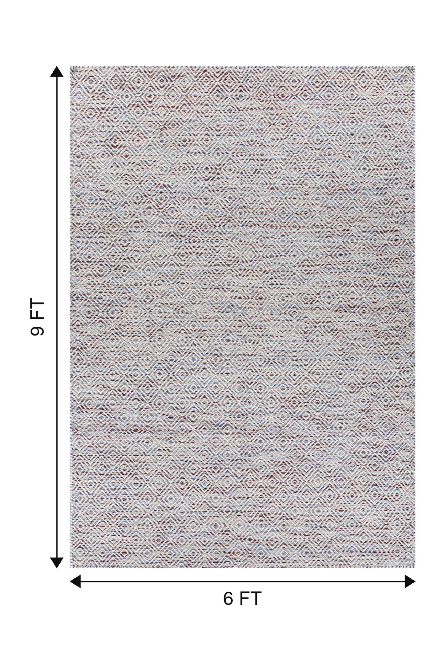 Jaipur Rugs Soft Diamond 6X9 Feet Rug| Deep Red & Undyed White Hand Knotted Dhurrie Carpet For Living Room