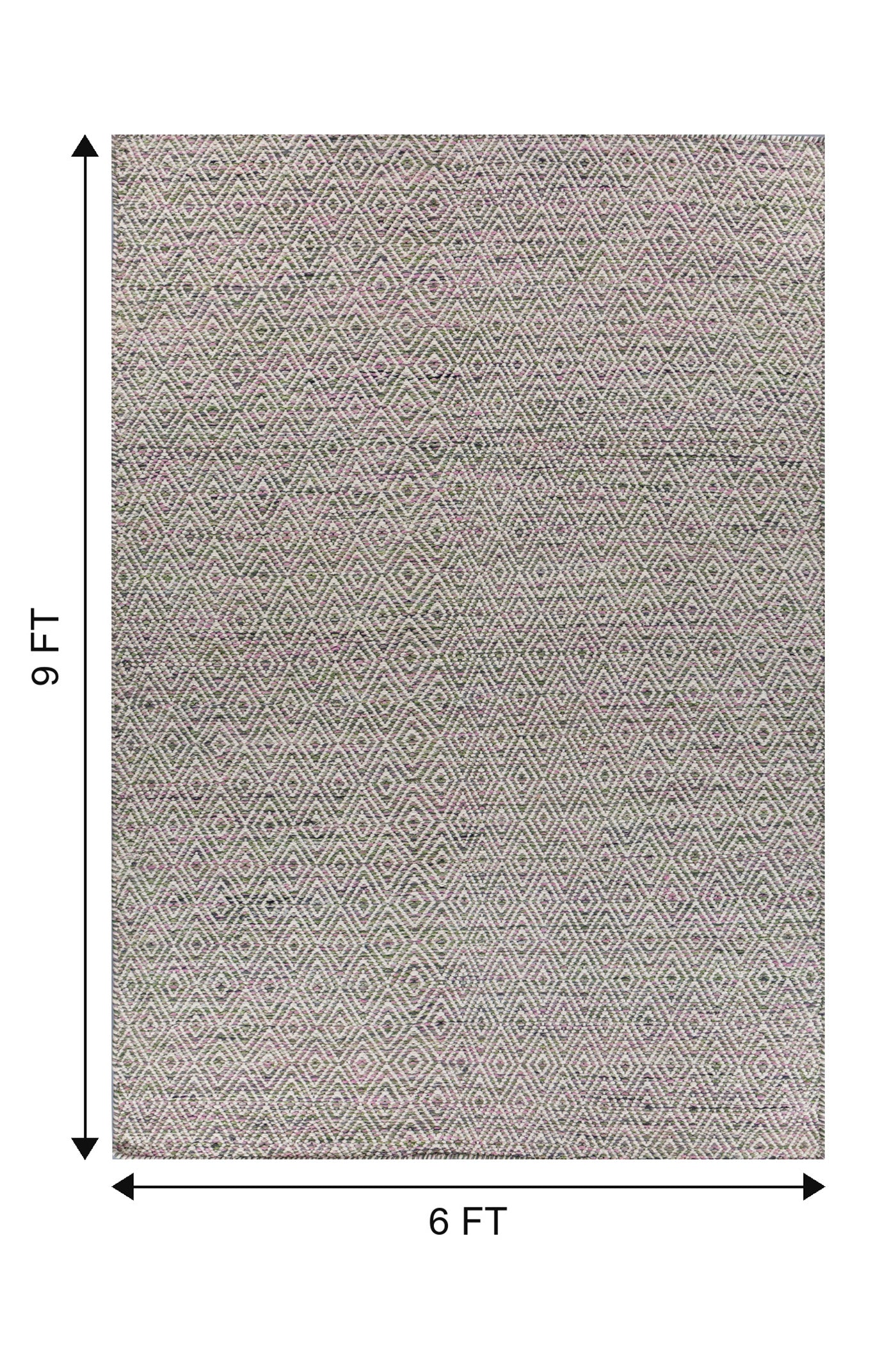 Jaipur Rugs Soft Diamond 6X9 Feet Rug| Pink & Undyed White Hand Knotted Dhurrie Carpet For Living Room
