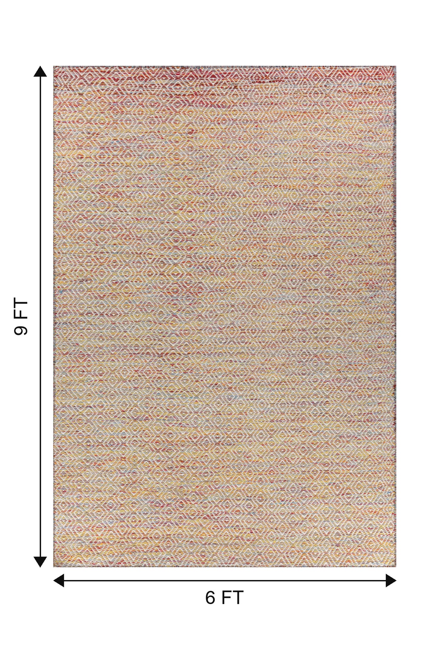Jaipur Rugs Soft Diamond 6X9 Feet Rug| Saffron & Undyed White Hand Knotted Dhurrie Carpet For Living Room
