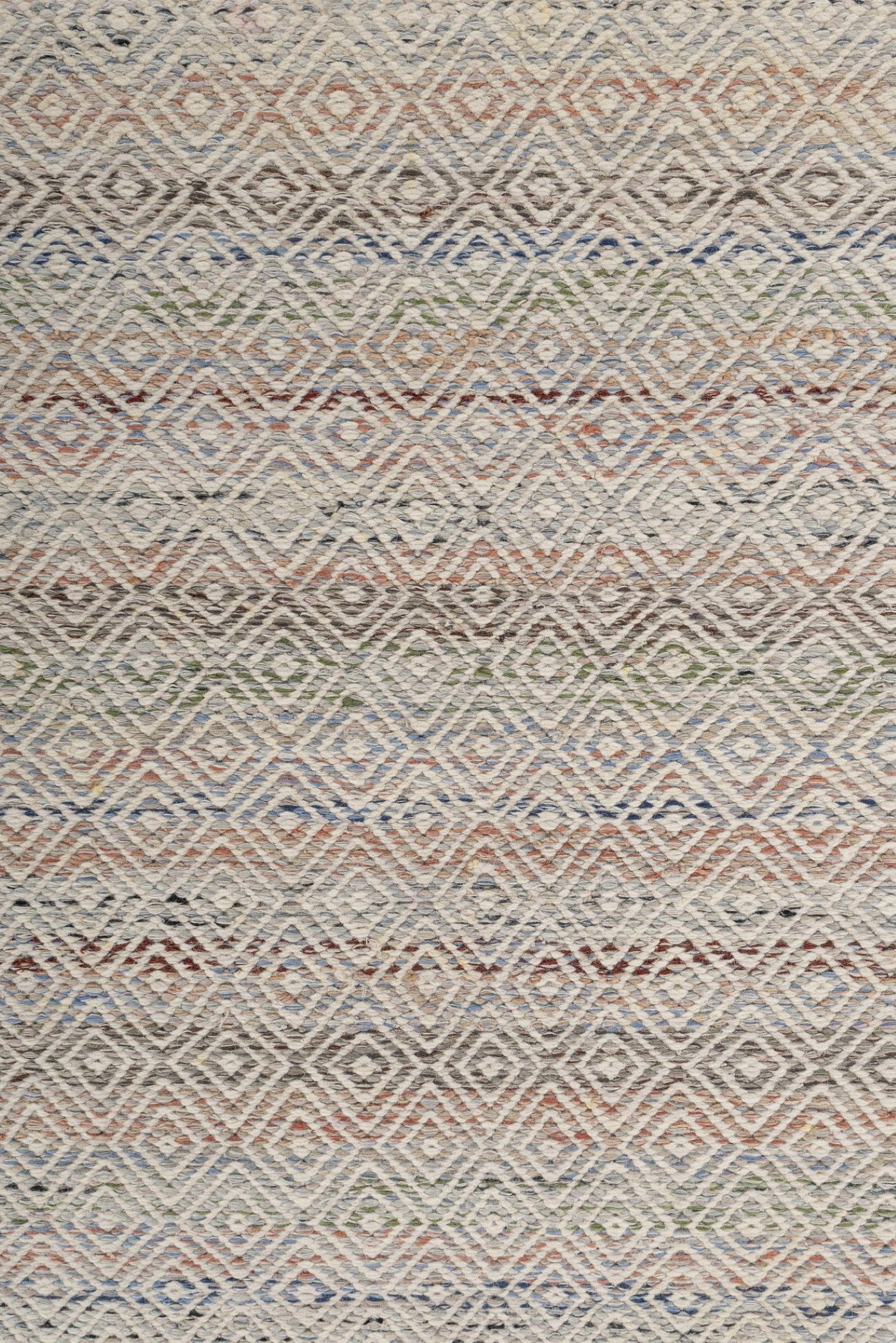 Jaipur Rugs Soft Diamond 6X9 Feet Rug| Ocean Blue & Undyed White Hand Knotted Dhurrie Carpet For Living Room