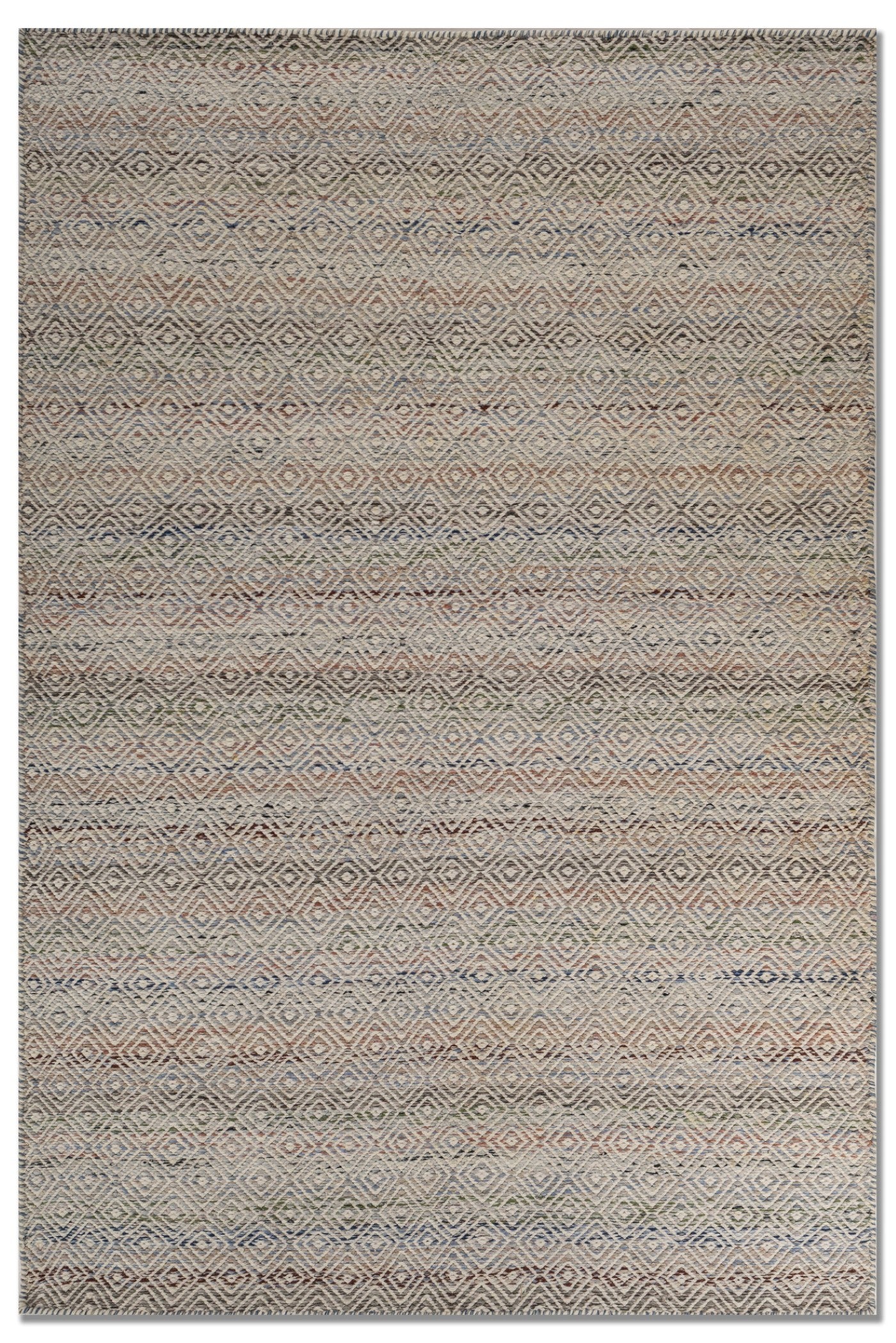 Jaipur Rugs Soft Diamond 6X9 Feet Rug| Ocean Blue & Undyed White Hand Knotted Dhurrie Carpet For Living Room