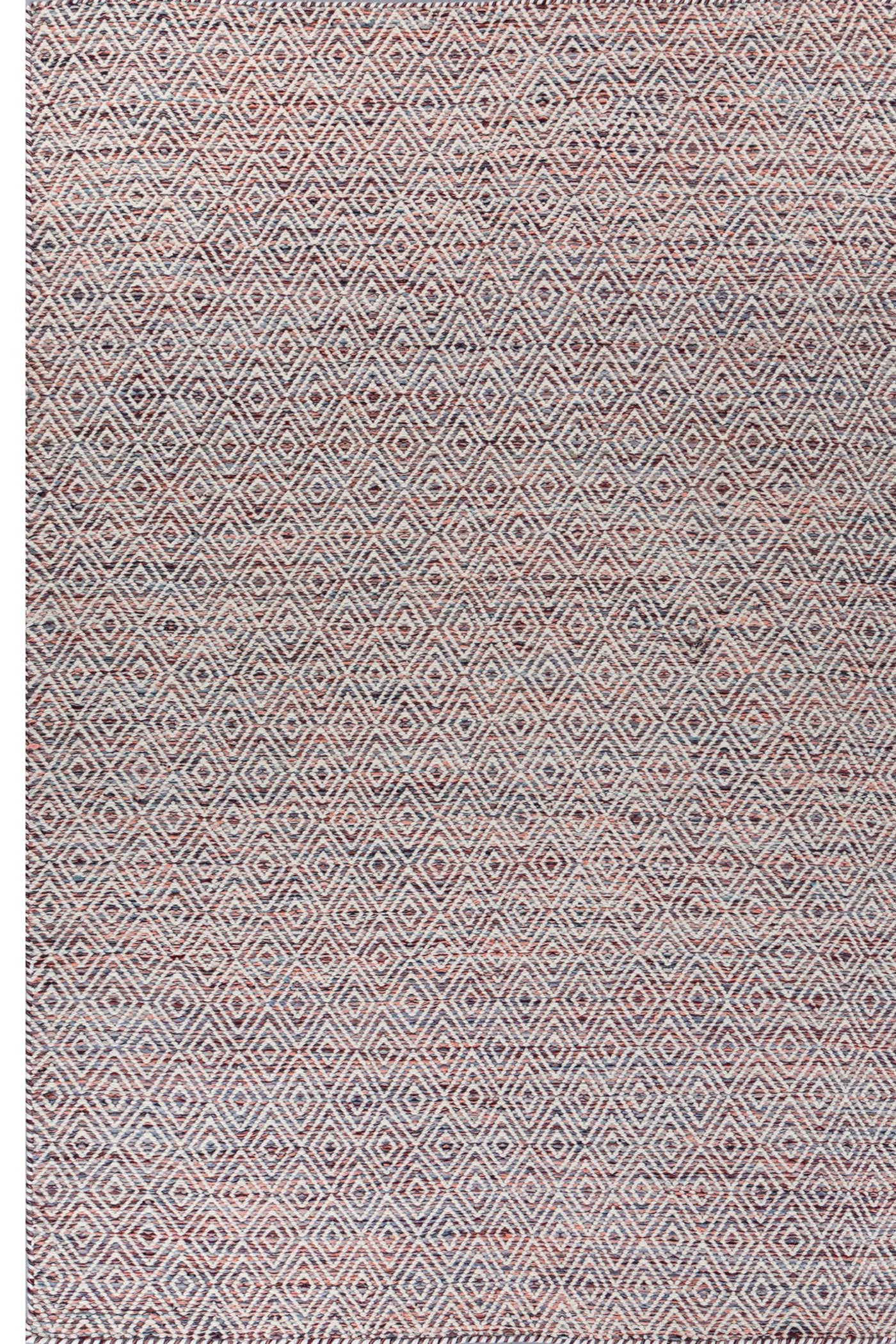Jaipur Rugs Soft Diamond 6X9 Feet Rug| Tea Rose & Undyed White Hand Knotted Dhurrie Carpet For Living Room