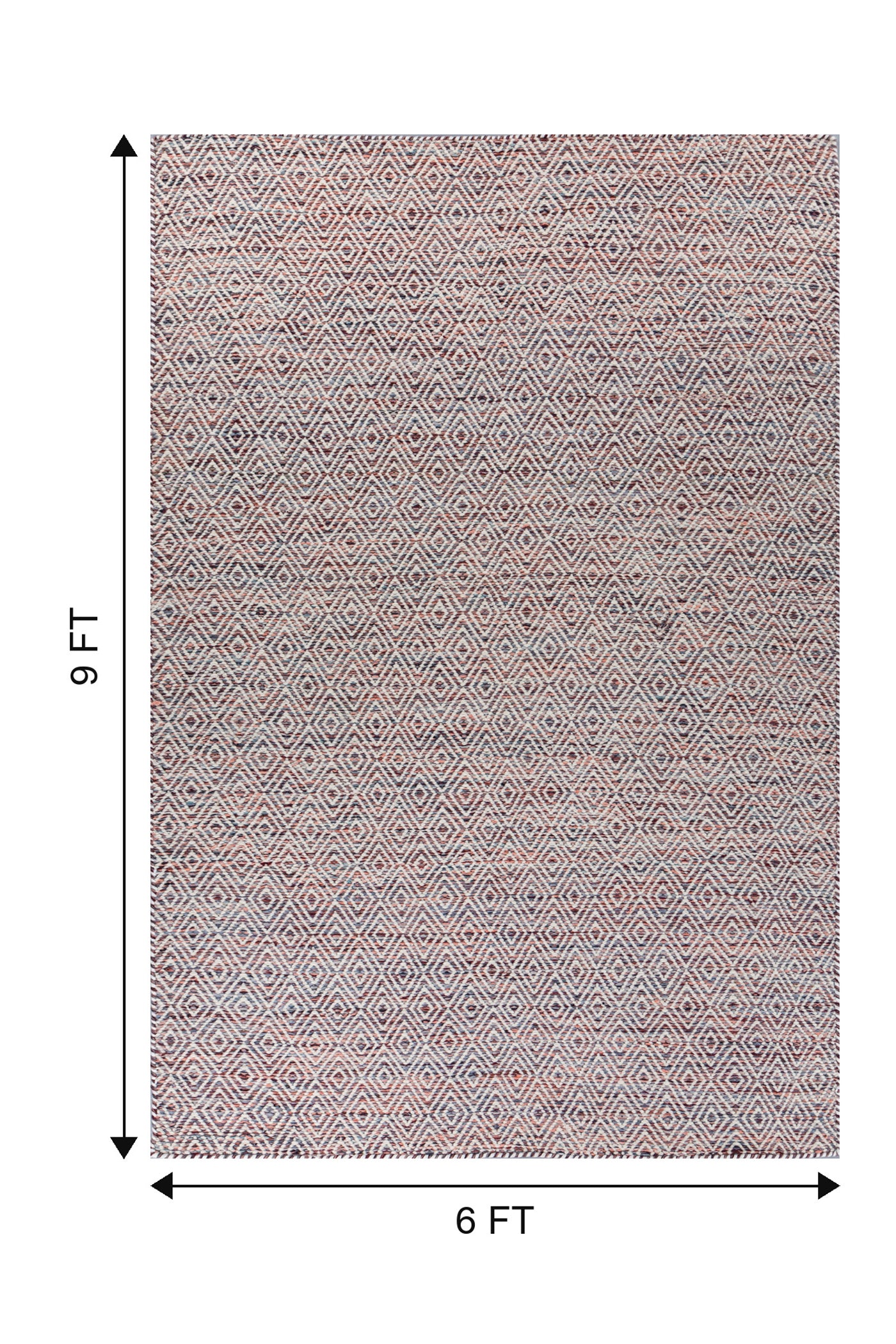 Jaipur Rugs Soft Diamond 6X9 Feet Rug| Tea Rose & Undyed White Hand Knotted Dhurrie Carpet For Living Room
