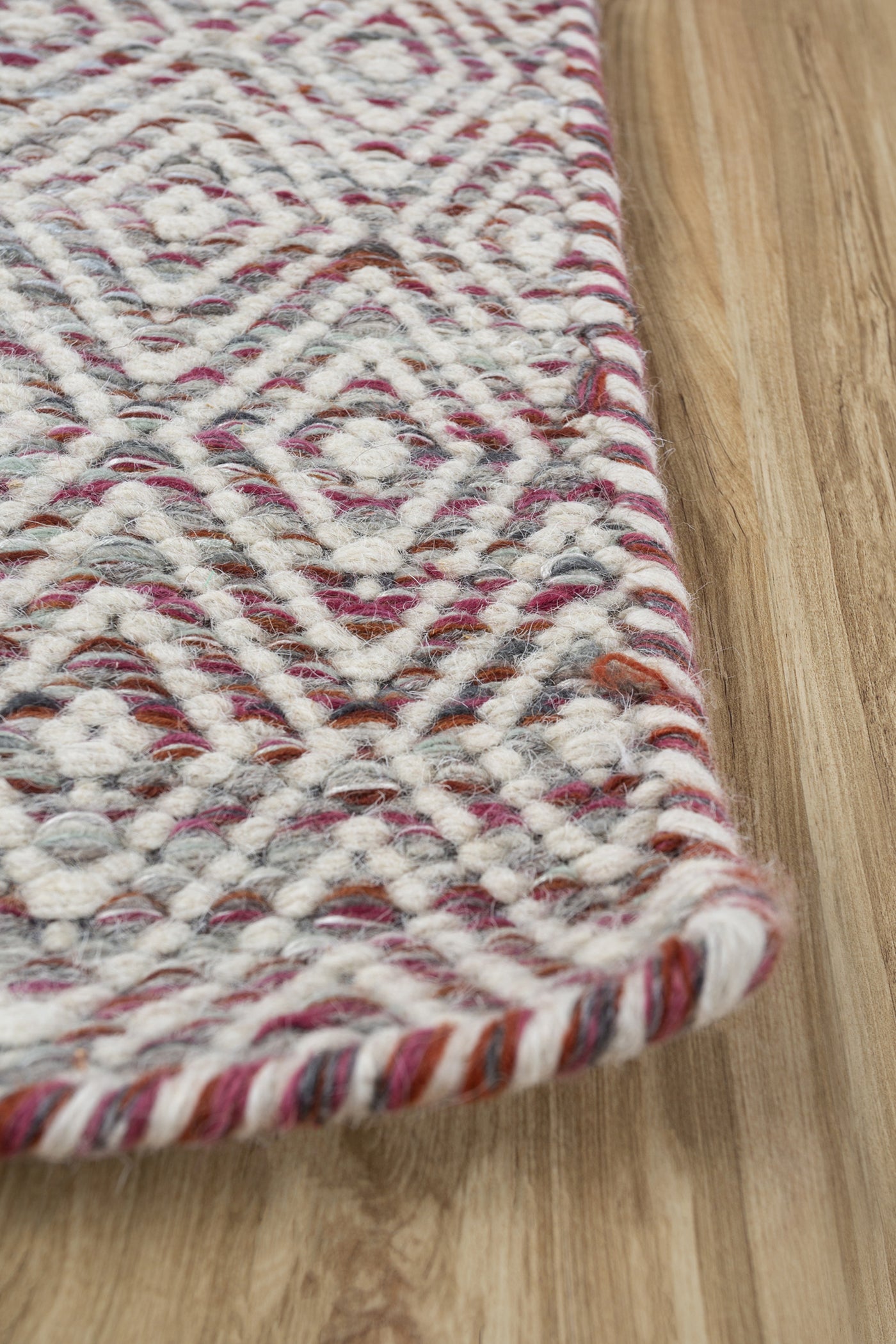Jaipur Rugs Soft Diamond 6X9 Feet Rug| Mineral & Velvet Red Hand Knotted Dhurrie Carpet For Living Room