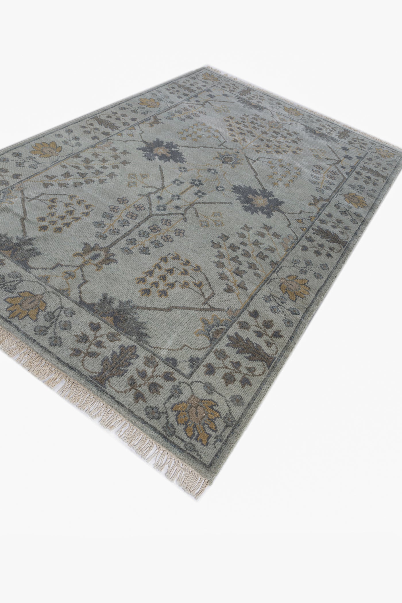 Jaipur Rugs Soft Traditional 5X8 Feet Rug| BlueBell & Platinum Hand Knotted Rug Carpet For Living Room