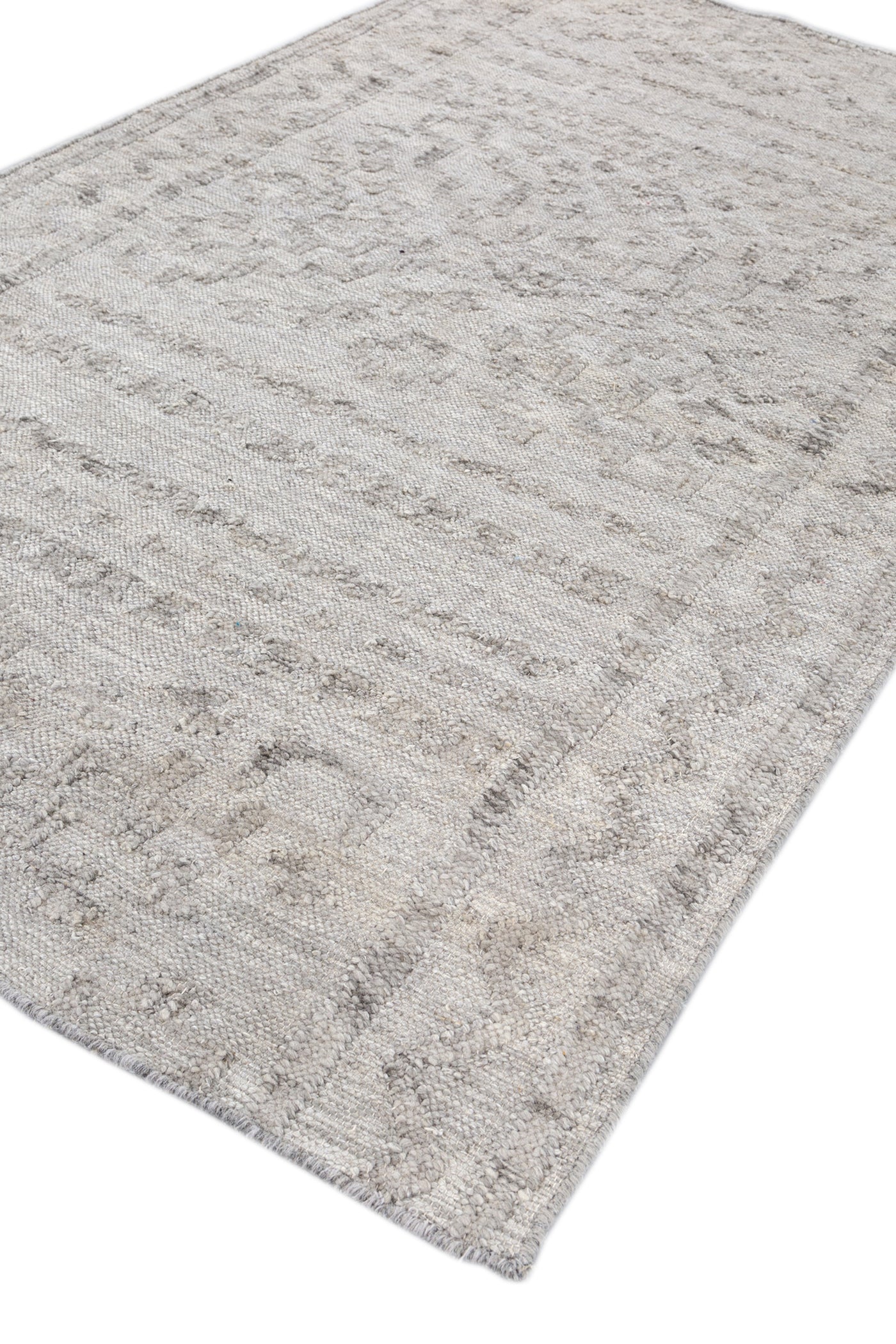 Jaipur Rugs Soft Textured Geomatric 5X8 Feet Rug| Classic Gray & Charcoal Slate Hand Knotted Dhurrie Carpet For Living Room