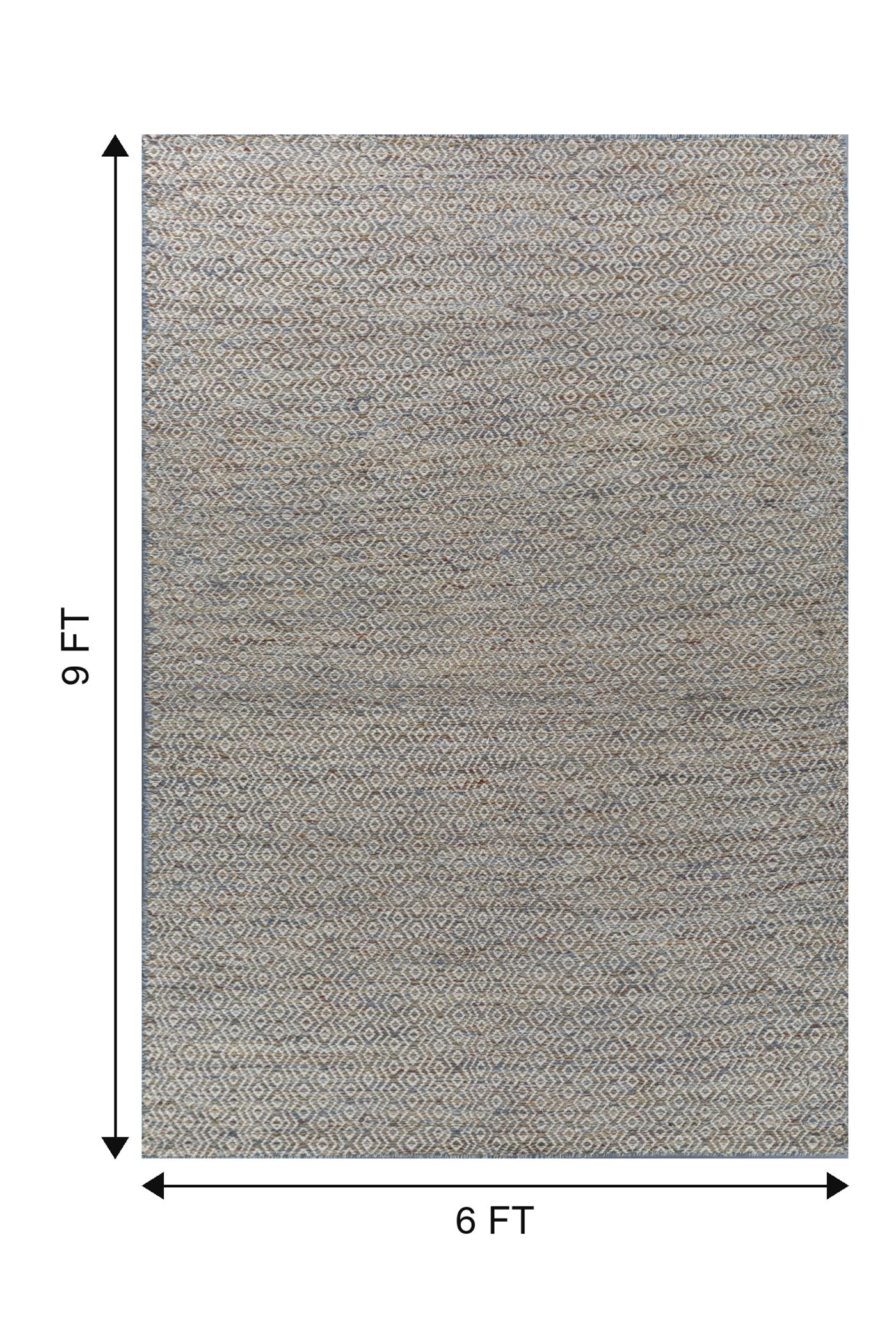 Jaipur Rugs Soft Diamond 6X9 Feet Rug| Milky Blue & Silver Ash Hand Knotted Dhurrie Carpet For Living Room
