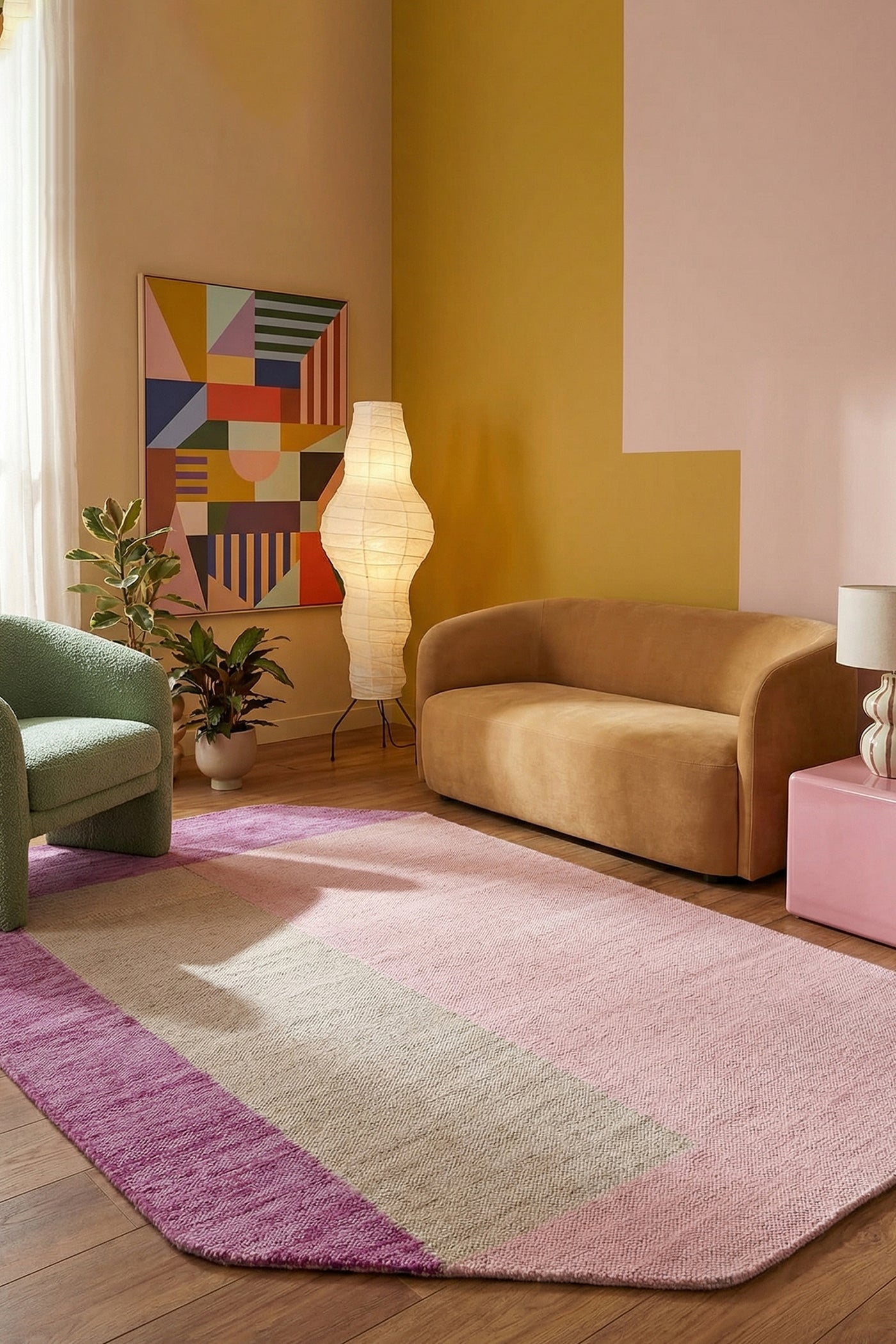 Jaipur Rugs Soft SOLID 6X9 Feet Rug| Pink Tint & Burnished Lilac Hand Knotted Dhurrie Carpet For Living Room