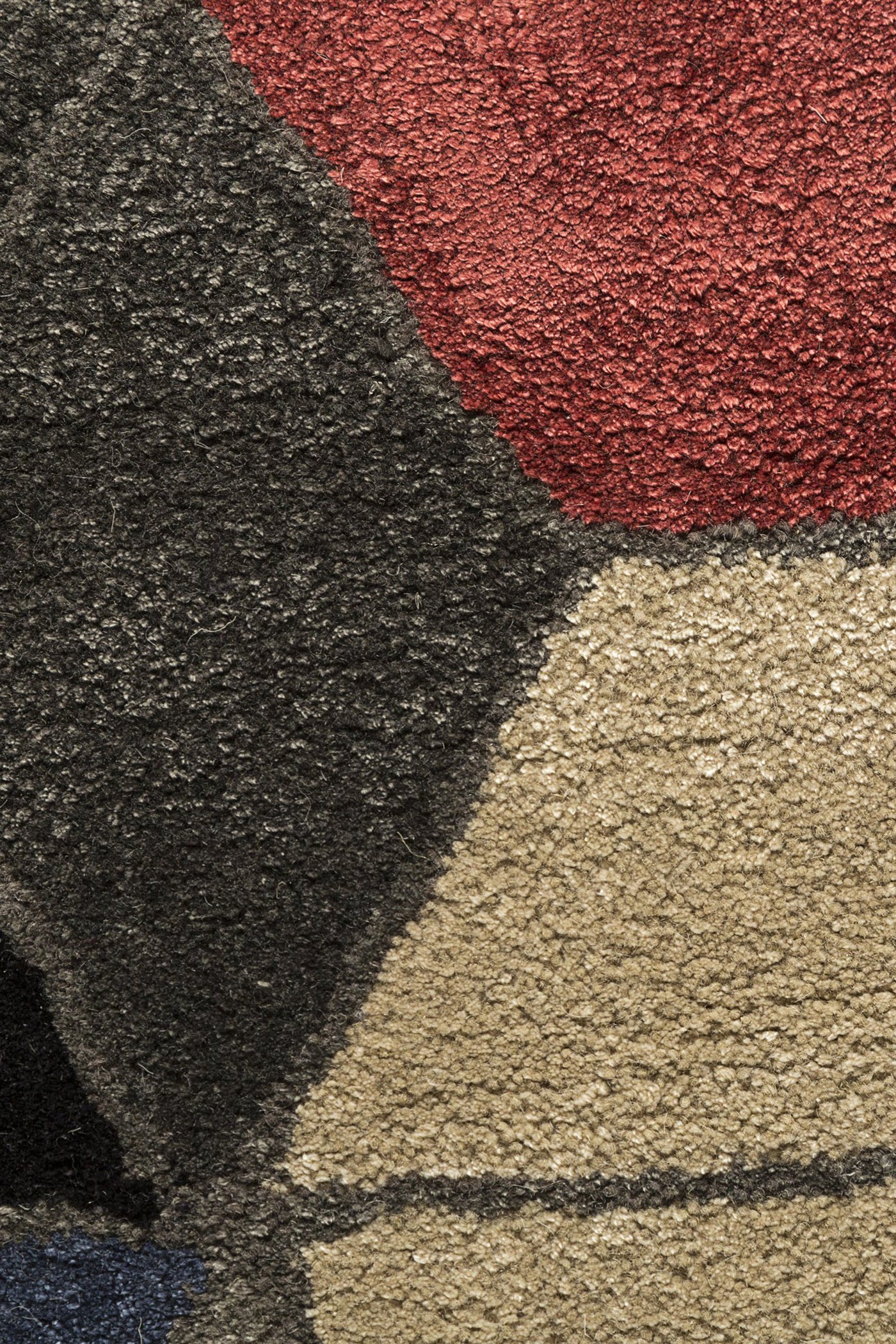 Jaipur Rugs Soft Geometric 6X9 Feet Rug| Ebony & Black Olive Hand Tufted Rug Carpet For Living Room