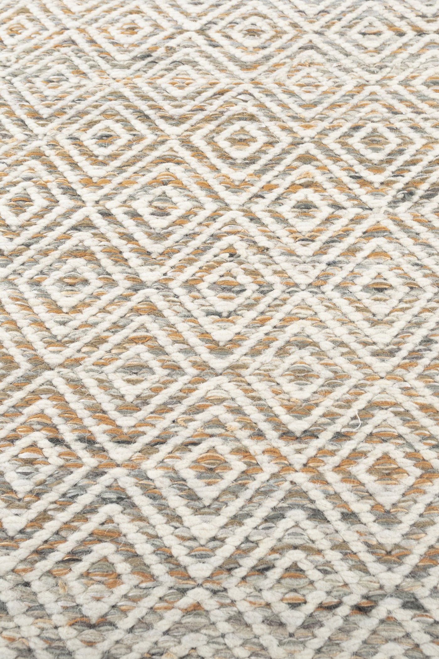 Jaipur Rugs Soft Diamond 6X9 Feet Rug| Ginger Brown & Silver Ash Hand Knotted Dhurrie Carpet For Living Room