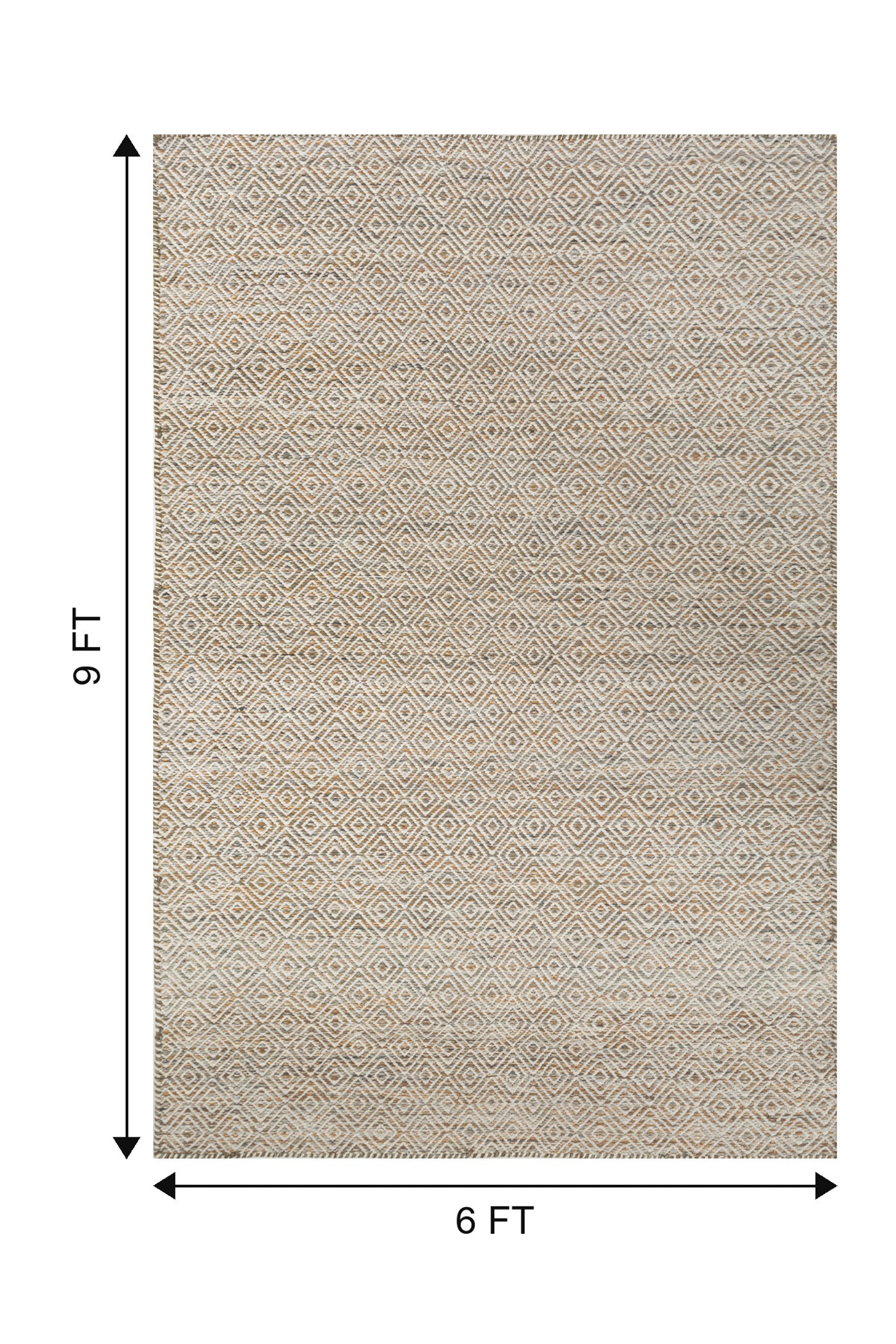 Jaipur Rugs Soft Diamond 6X9 Feet Rug| Ginger Brown & Silver Ash Hand Knotted Dhurrie Carpet For Living Room
