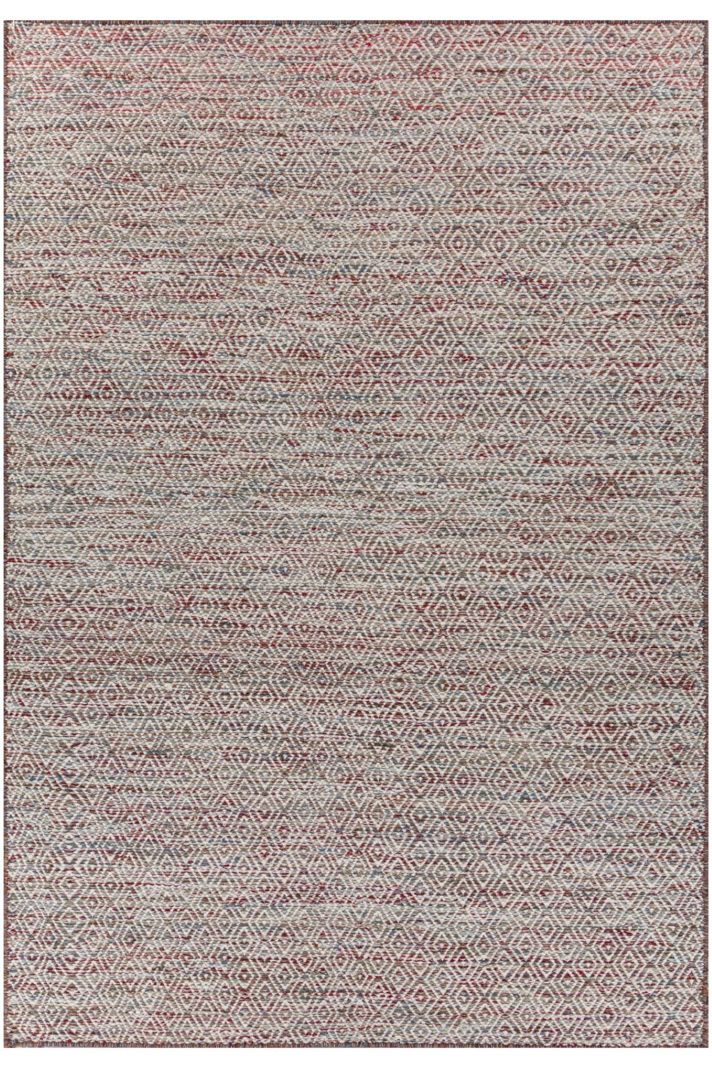 Jaipur Rugs Soft Diamond 6X9 Feet Rug| Velvet Red & Undyed White Hand Knotted Dhurrie Carpet For Living Room