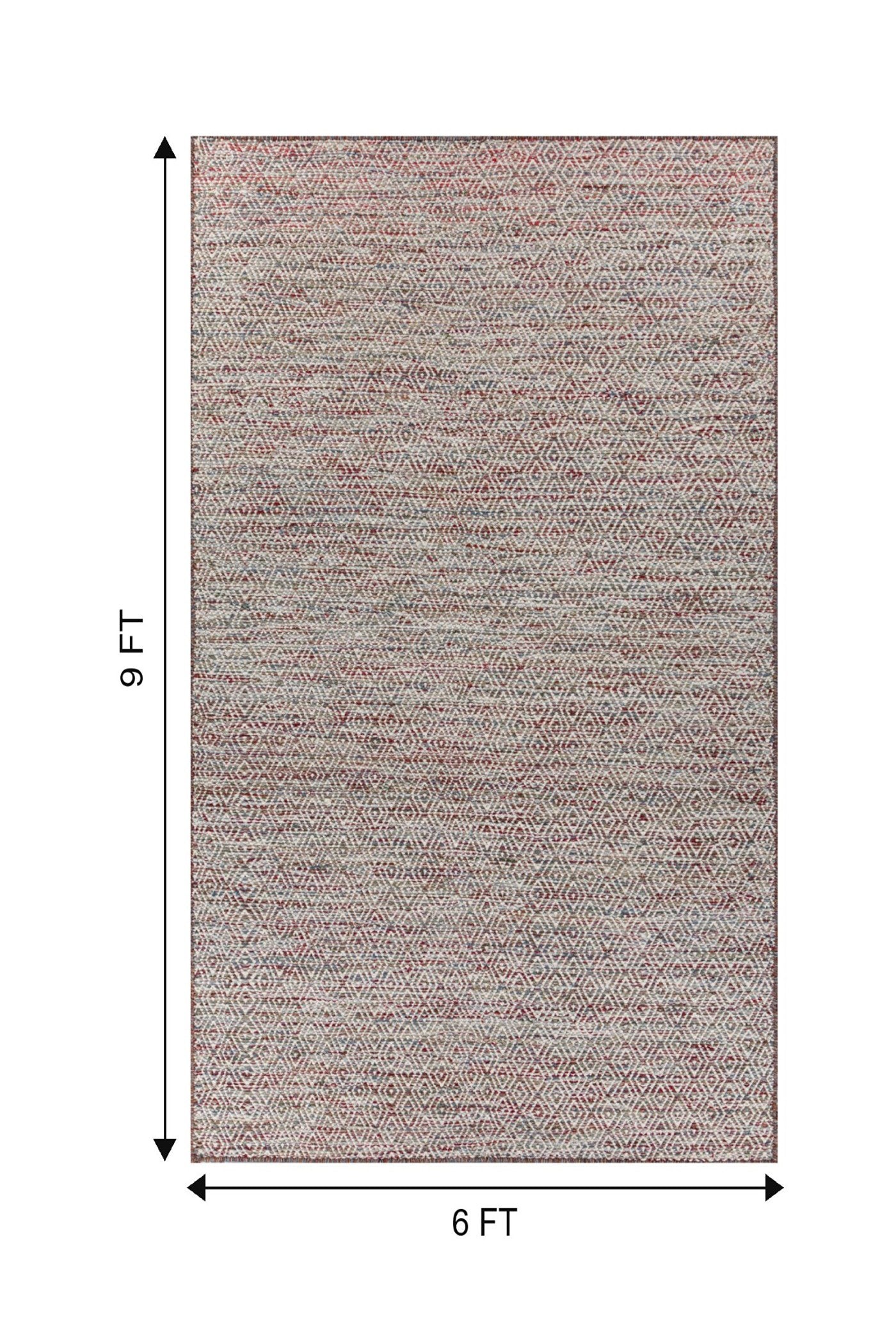 Jaipur Rugs Soft Diamond 6X9 Feet Rug| Velvet Red & Undyed White Hand Knotted Dhurrie Carpet For Living Room
