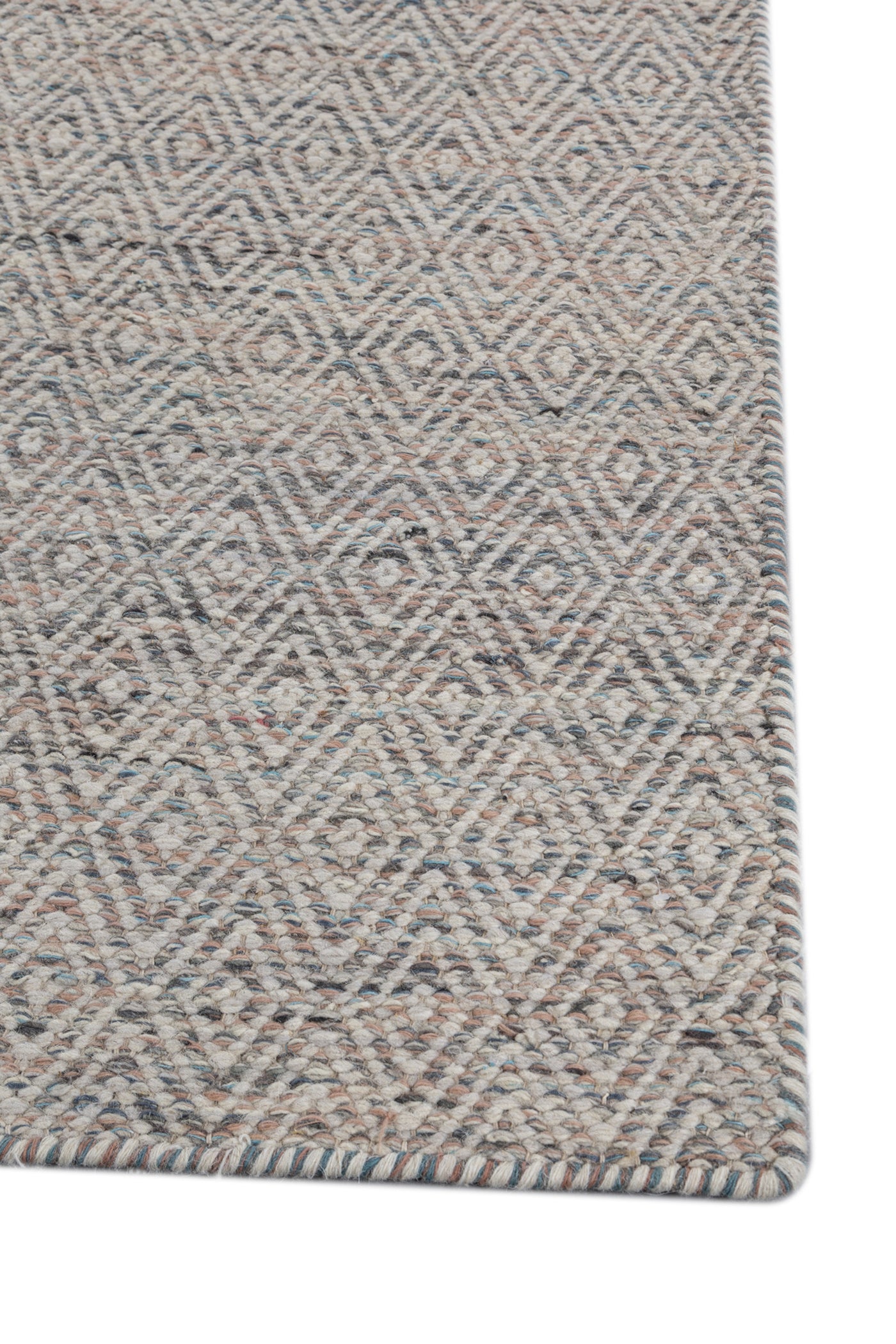 Jaipur Rugs Soft Diamond 6X9 Feet Rug| Light Coral & Undyed White Hand Knotted Dhurrie Carpet For Living Room
